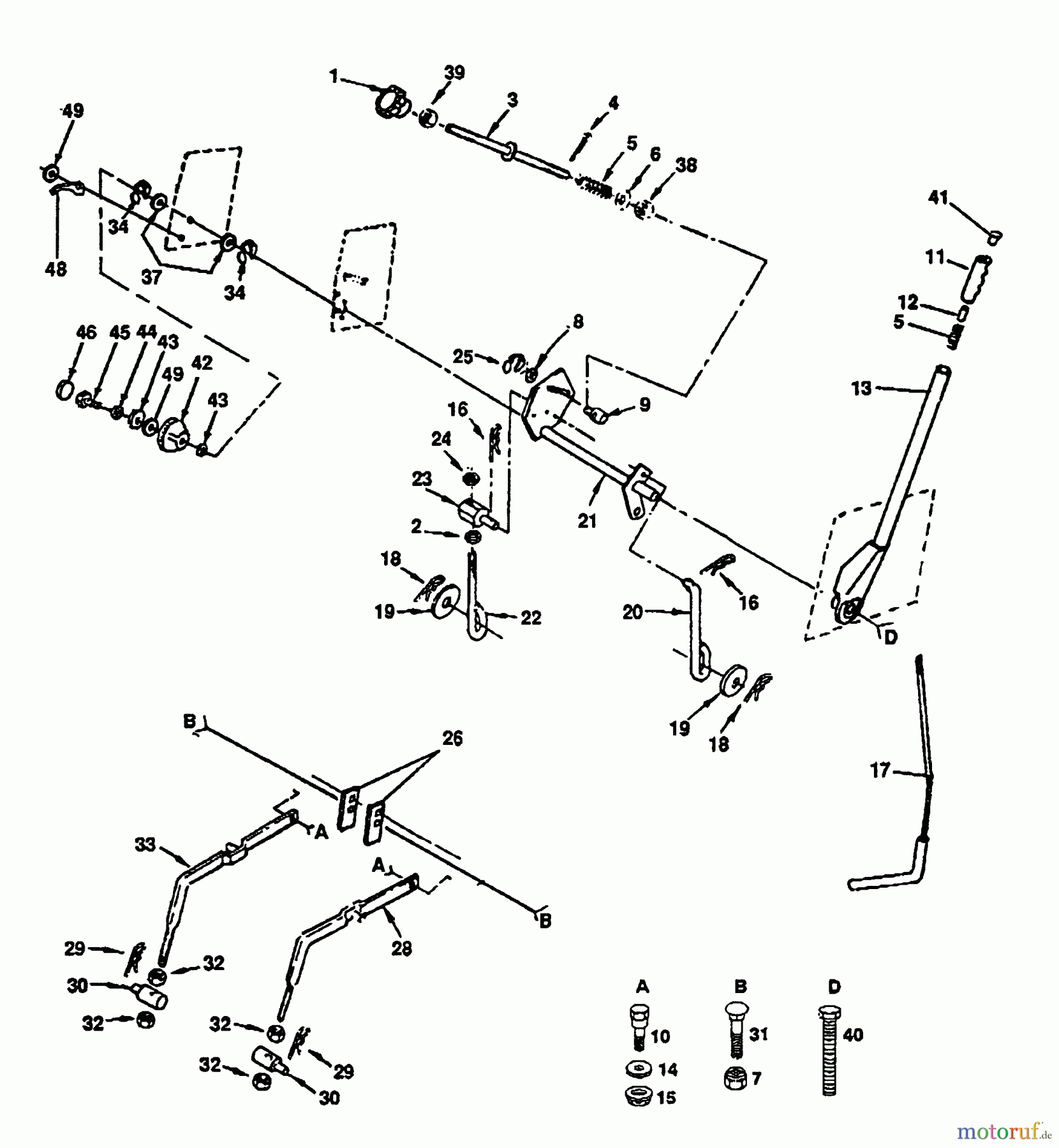 Husqvarna Rasen und Garten Traktoren YTH 142 (954000352) (H14H44A) - Husqvarna Yard Tractor (1991-08 & After) Lift Adjustment