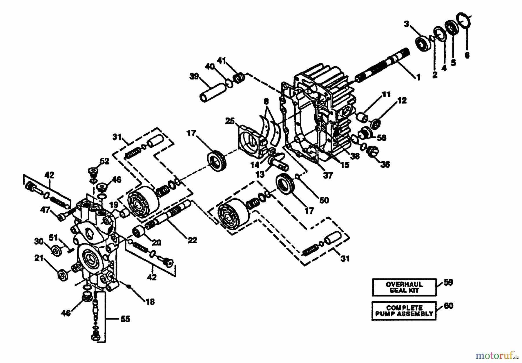Husqvarna Rasen und Garten Traktoren YTH 142 (954000352) (H14H44A) - Husqvarna Yard Tractor (1991-08 & After) Pump Assembly