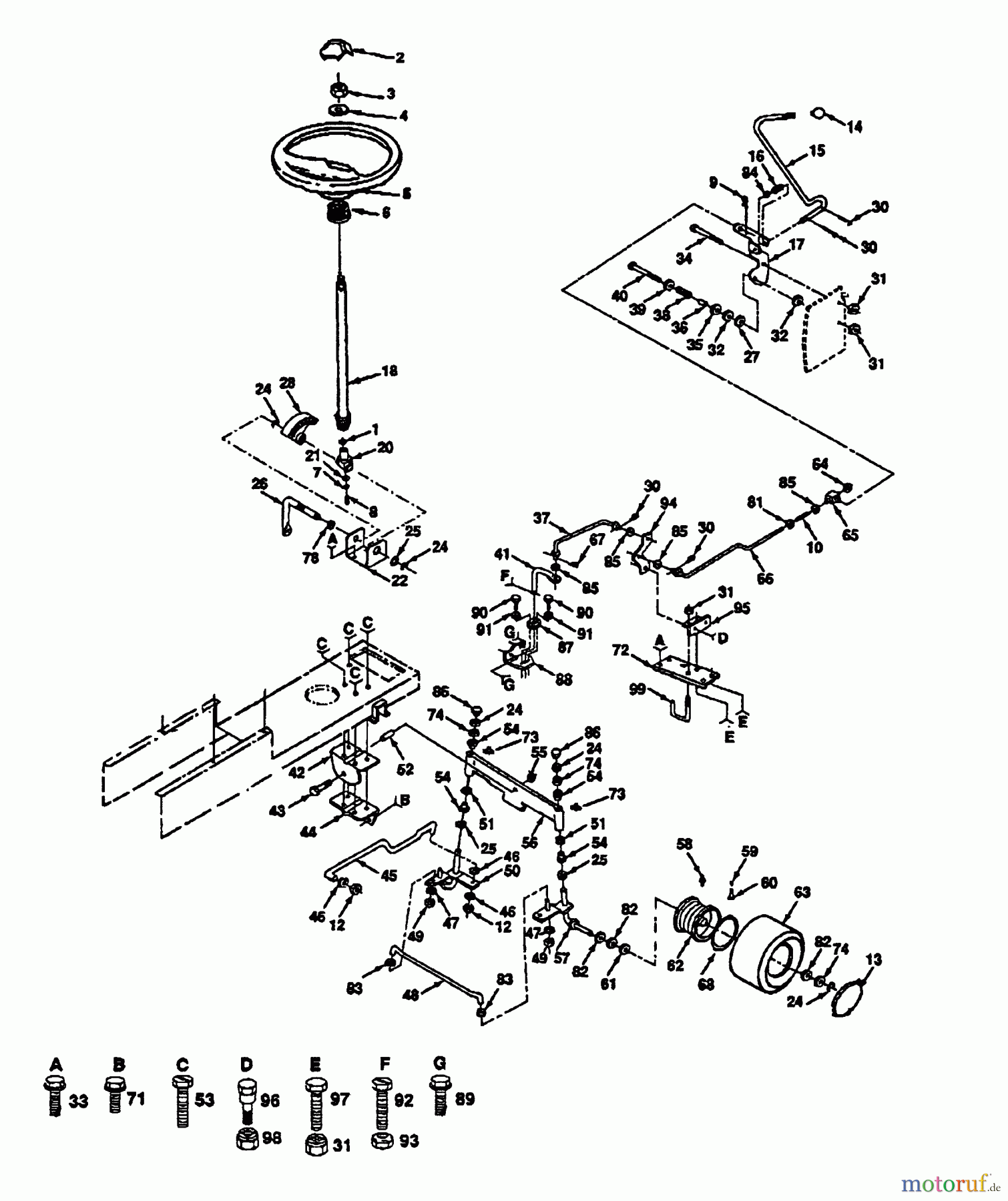 Husqvarna Rasen und Garten Traktoren YTH 142 (954000352) (H14H44A) - Husqvarna Yard Tractor (1991-08 & After) Steering Assembly