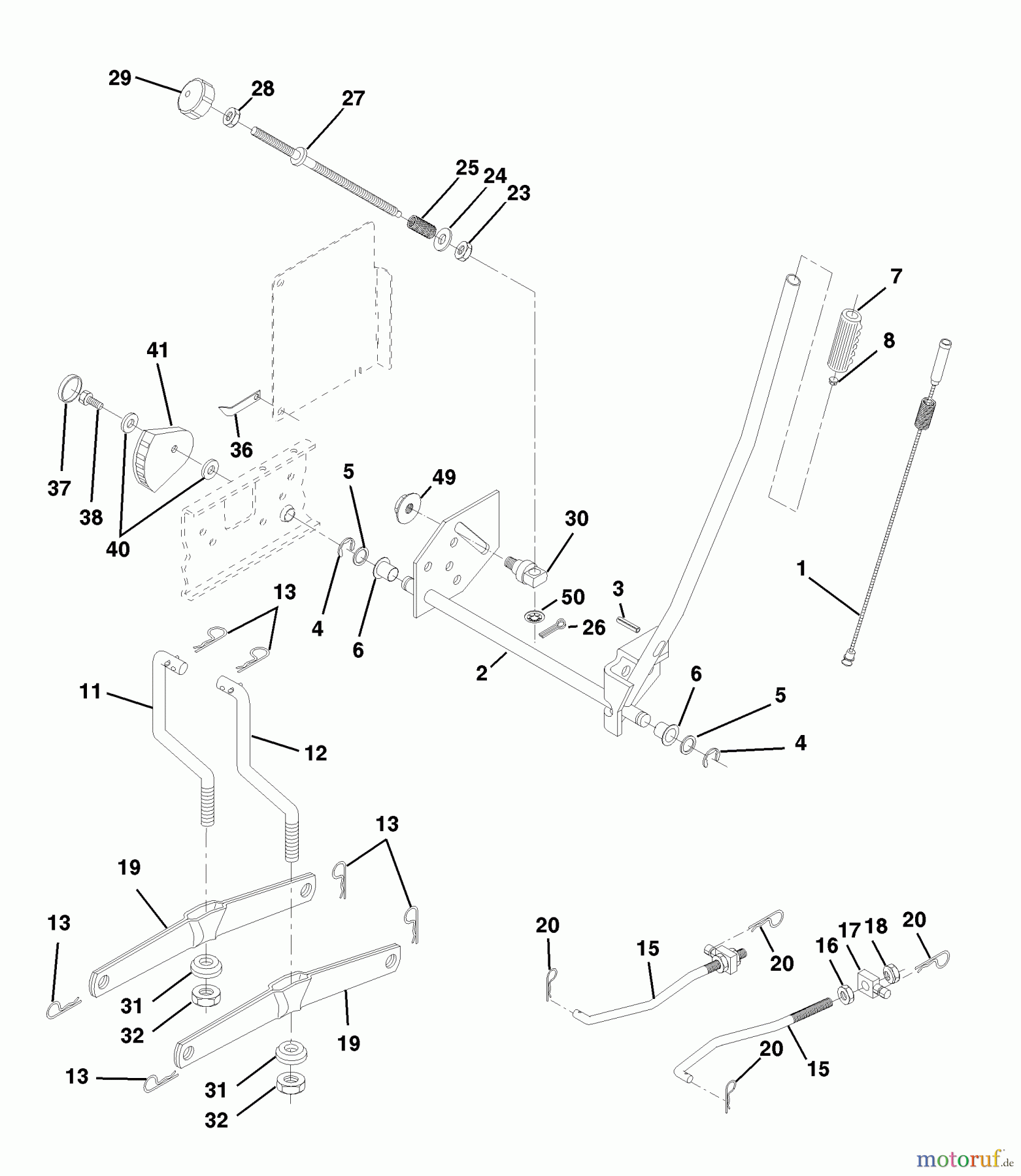 Husqvarna Rasen und Garten Traktoren YTH 145 (954140015A) - Husqvarna Yard Tractor (1999-05 & After) Mower Lift