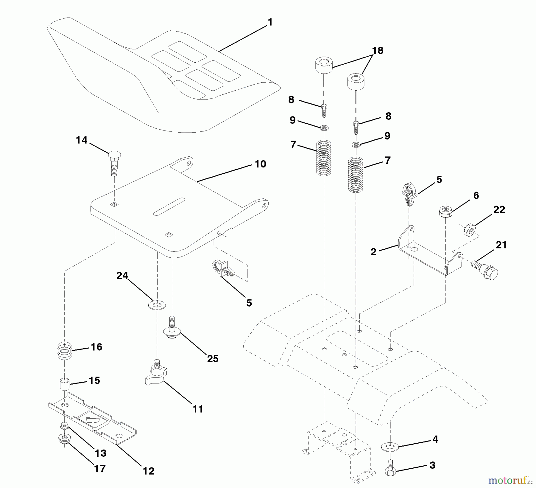 Husqvarna Rasen und Garten Traktoren YTH 145 (954140015A) - Husqvarna Yard Tractor (1999-05 & After) Seat Assembly