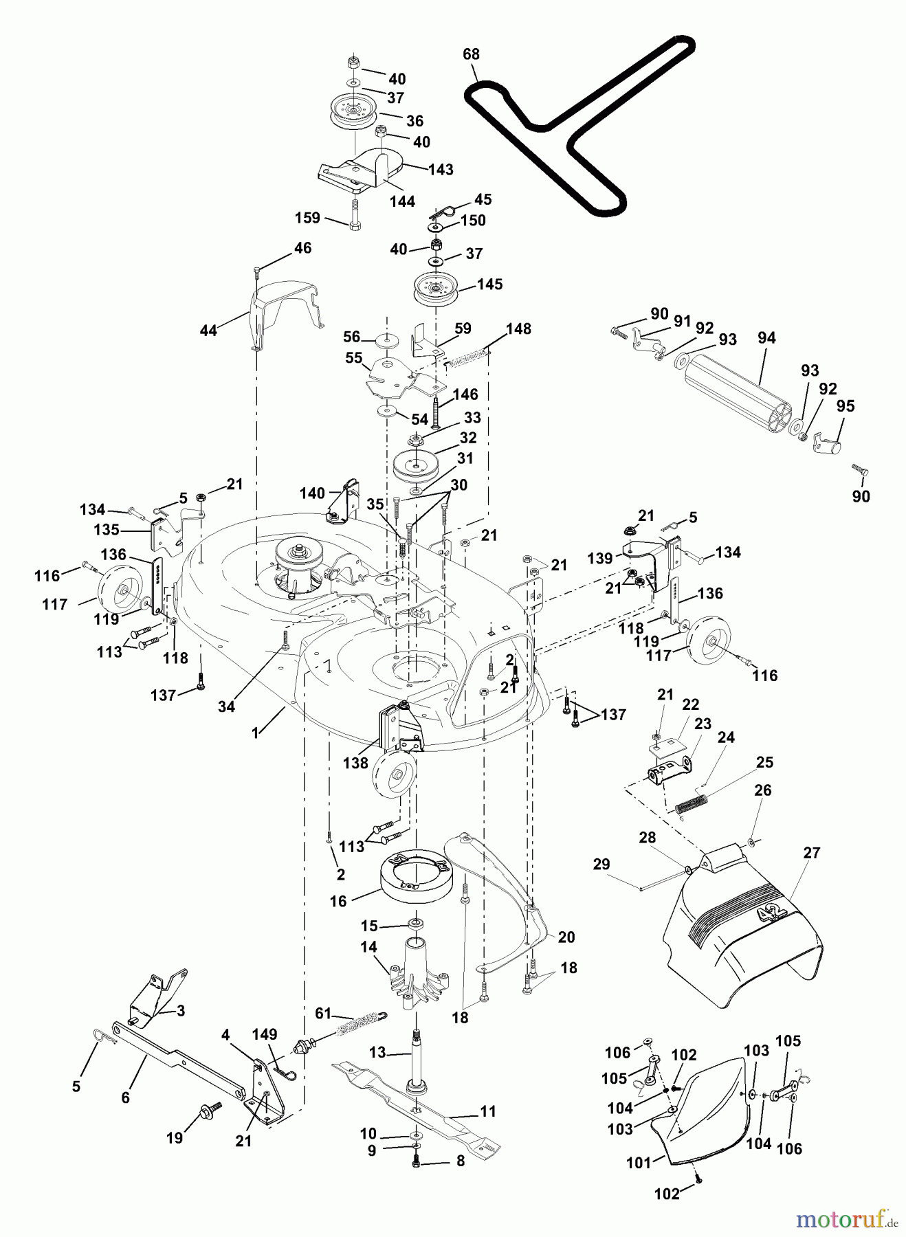 Husqvarna Rasen und Garten Traktoren YTH 1452XPA (954567253) - Husqvarna Yard Tractor (2001-01 & After) Mower Deck