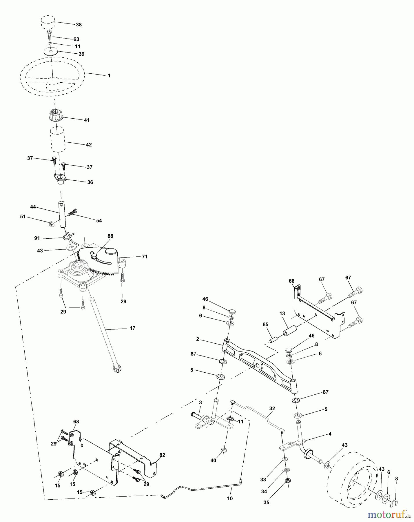  Husqvarna Rasen und Garten Traktoren YTH 1452XPA (954567253) - Husqvarna Yard Tractor (2001-01 & After) Steering Assembly