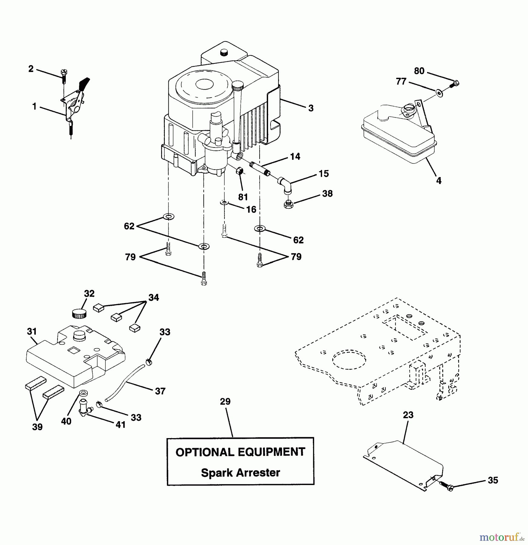 Husqvarna Rasen und Garten Traktoren YTH 150 (954140007) (HCLTH150C) - Husqvarna Yard Tractor (1997-05 & After) Engine