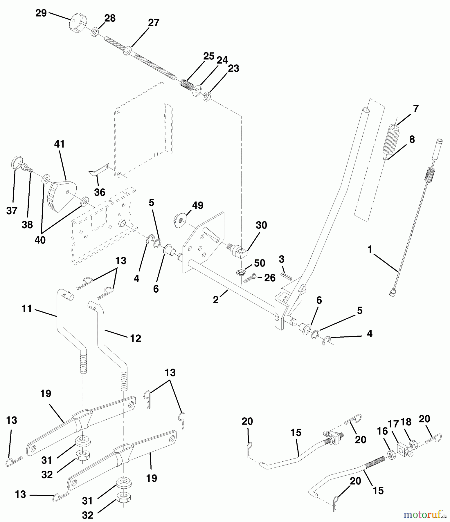 Husqvarna Rasen und Garten Traktoren YTH 150 (954140007) (HCLTH150J) - Husqvarna Yard Tractor (1999-03 & After) Mower Lift