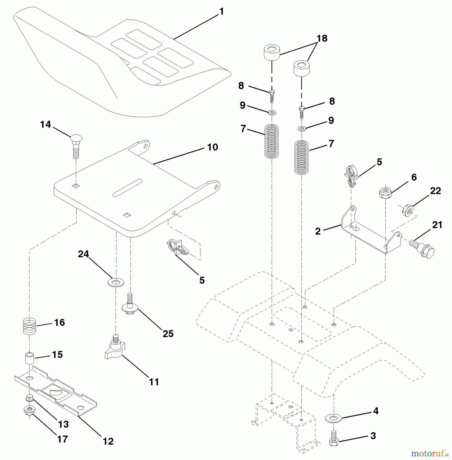 Husqvarna Rasen und Garten Traktoren YTH 150 (954140007) (HCLTH150J) - Husqvarna Yard Tractor (1999-03 & After) Seat Assembly