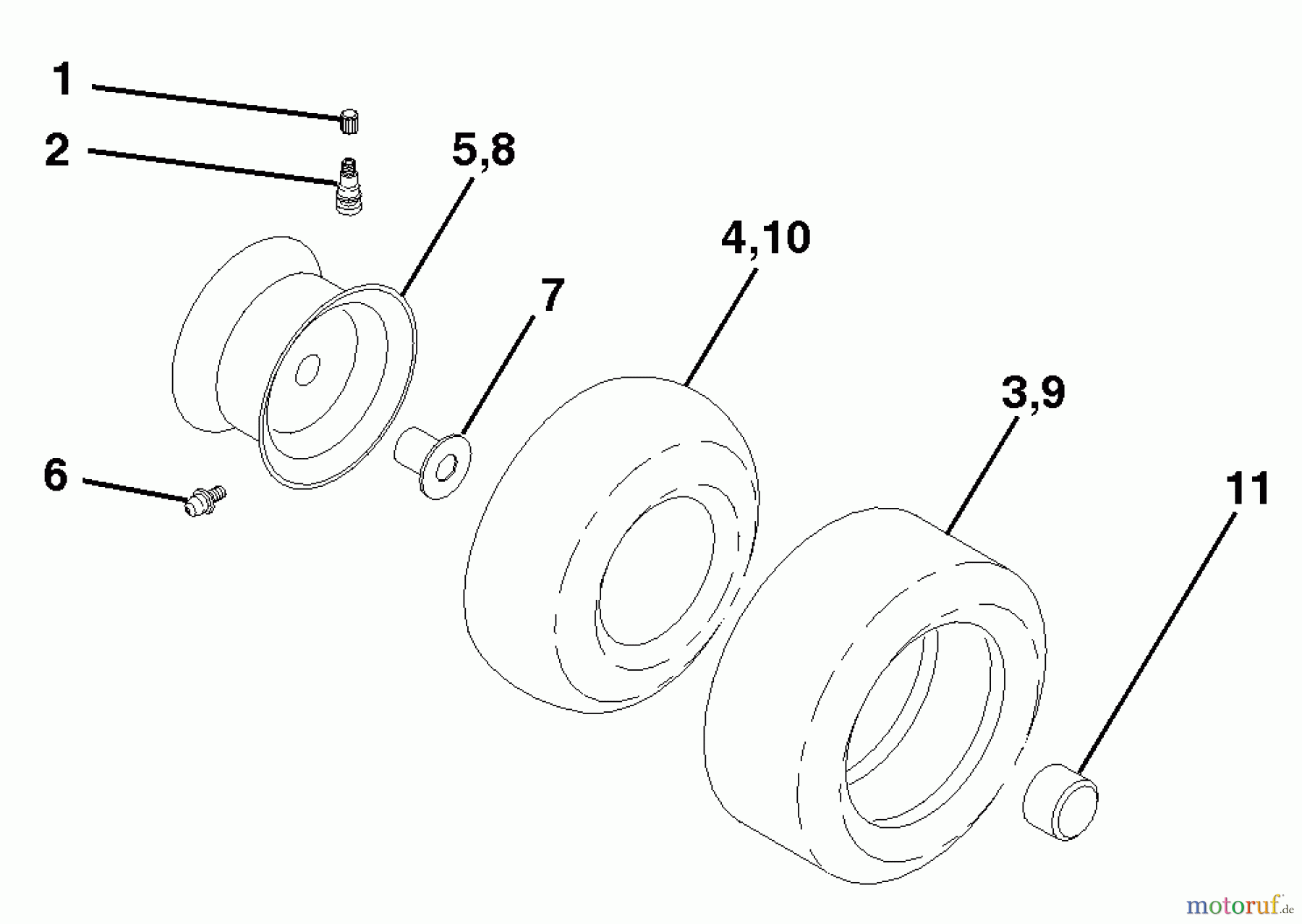 Husqvarna Rasen und Garten Traktoren YTH 150 (954140007) (HCLTH150J) - Husqvarna Yard Tractor (1999-03 & After) Wheels & Tires