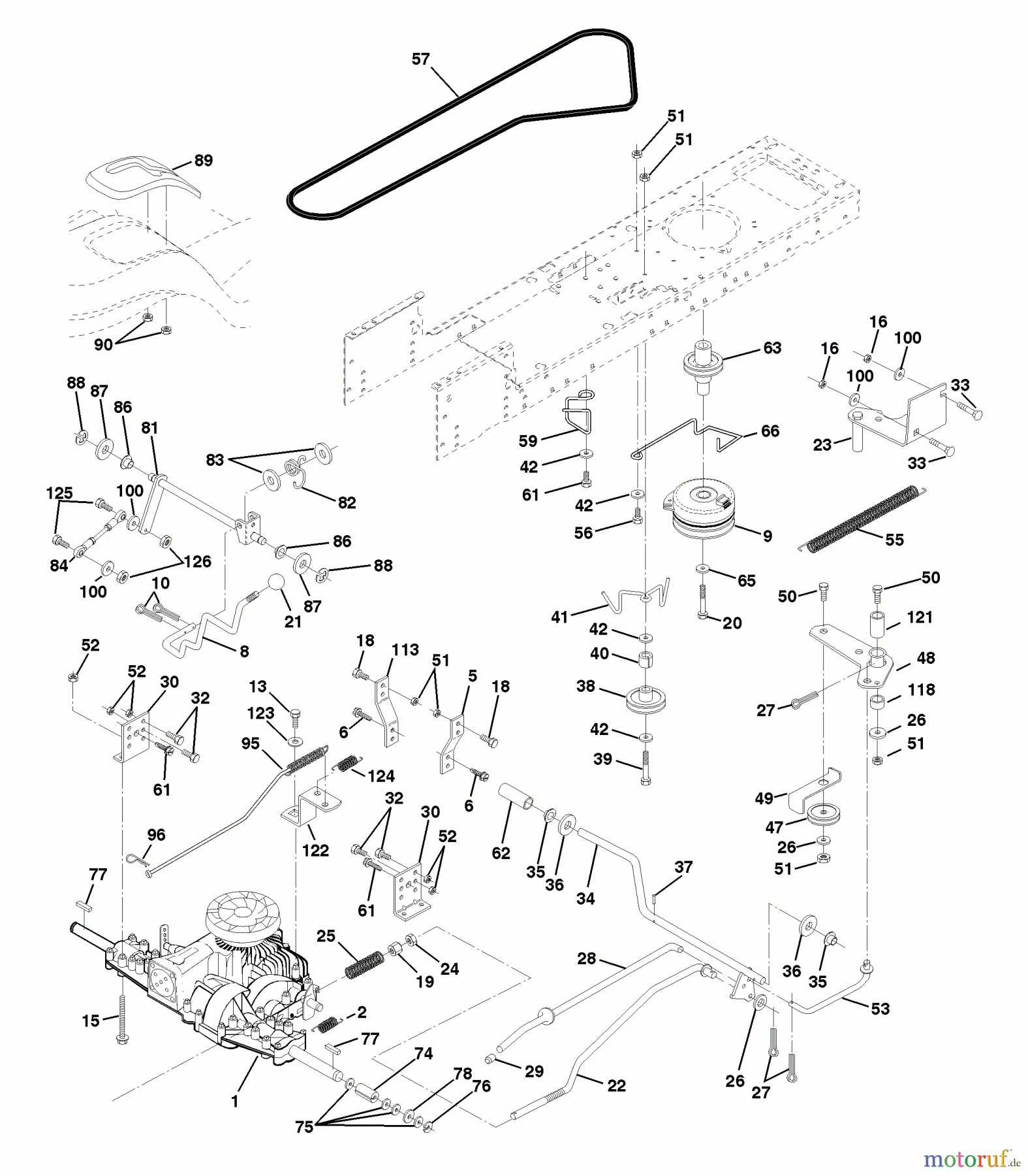 Husqvarna Rasen und Garten Traktoren YTH 150 (954140007B) - Husqvarna Yard Tractor (1997-12 & After) Drive