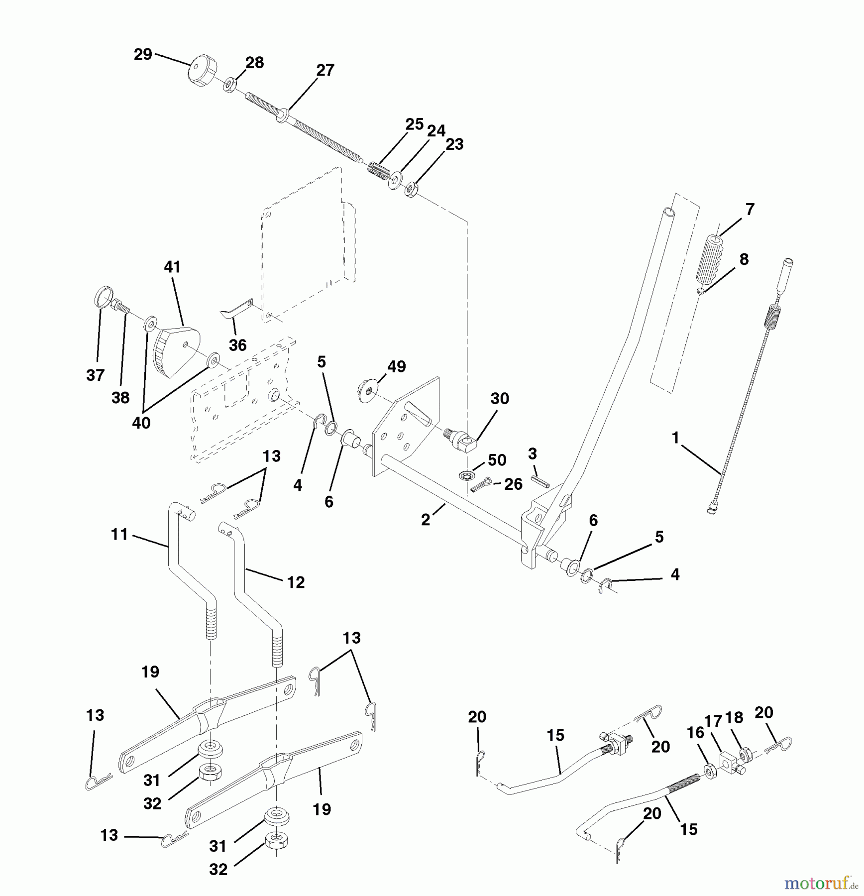 Husqvarna Rasen und Garten Traktoren YTH 150 (954140007B) - Husqvarna Yard Tractor (1997-12 & After) Mower Lift