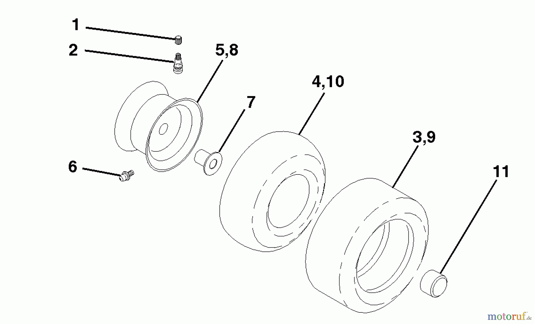 Husqvarna Rasen und Garten Traktoren YTH 150 (954140007B) - Husqvarna Yard Tractor (1997-12 & After) Wheels & Tires