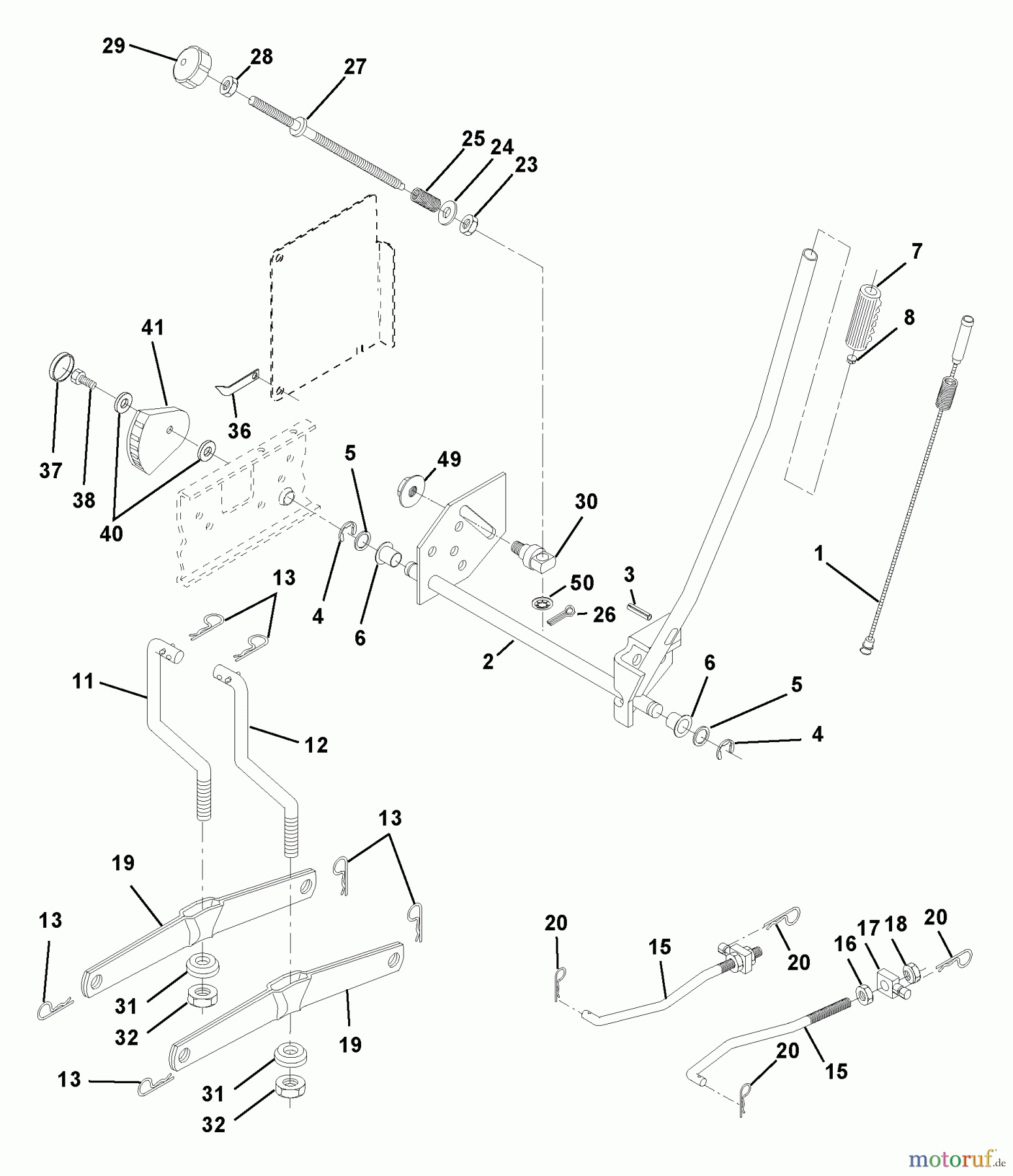 Husqvarna Rasen und Garten Traktoren YTH 150 (954140007C) - Husqvarna Yard Tractor (1997-12 & After) Mower Lift