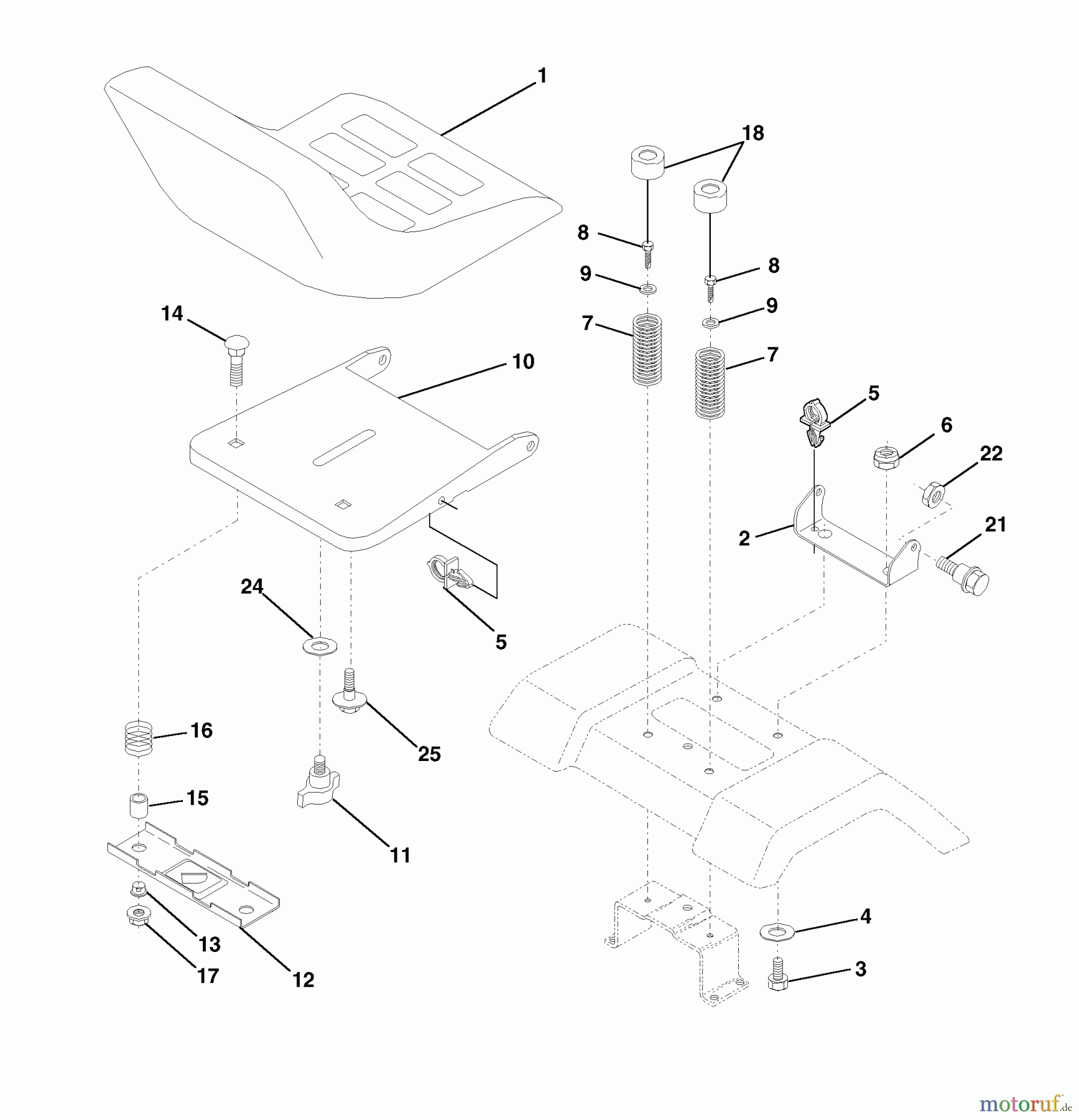 Husqvarna Rasen und Garten Traktoren YTH 150 (954140007J) - Husqvarna Yard Tractor (1999-03 & After) Seat Assembly