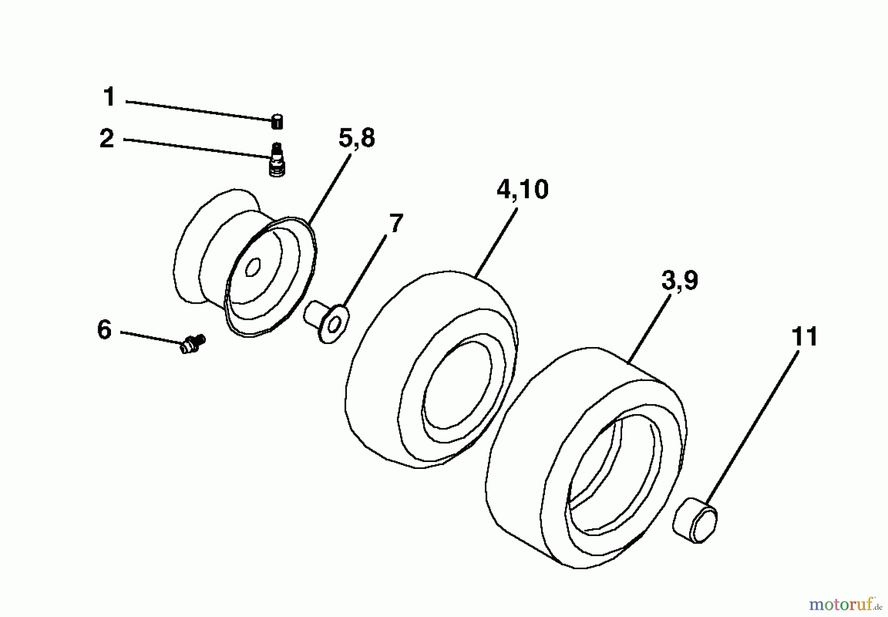 Husqvarna Rasen und Garten Traktoren YTH 150 (954140007J) - Husqvarna Yard Tractor (1999-03 & After) Wheels & Tires