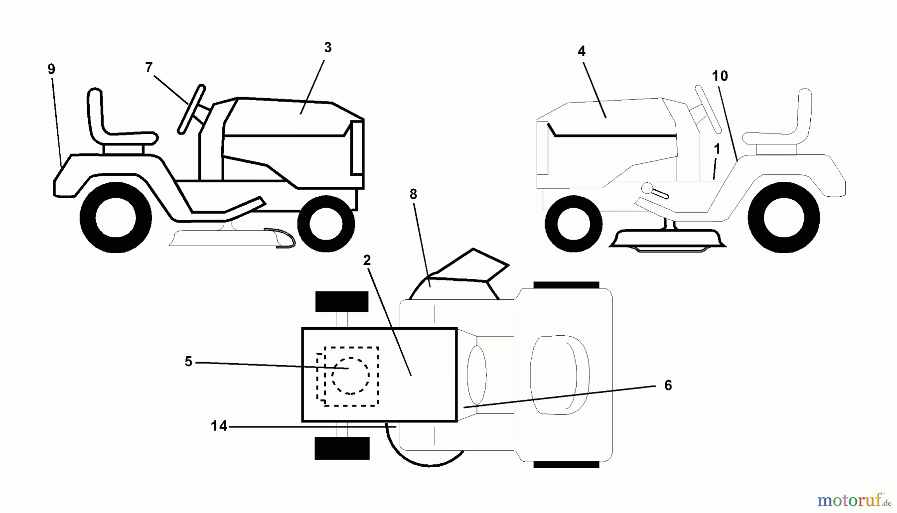 Husqvarna Rasen und Garten Traktoren YTH 150 (954140108A) - Husqvarna Yard Tractor (1999-11 & After) Decals