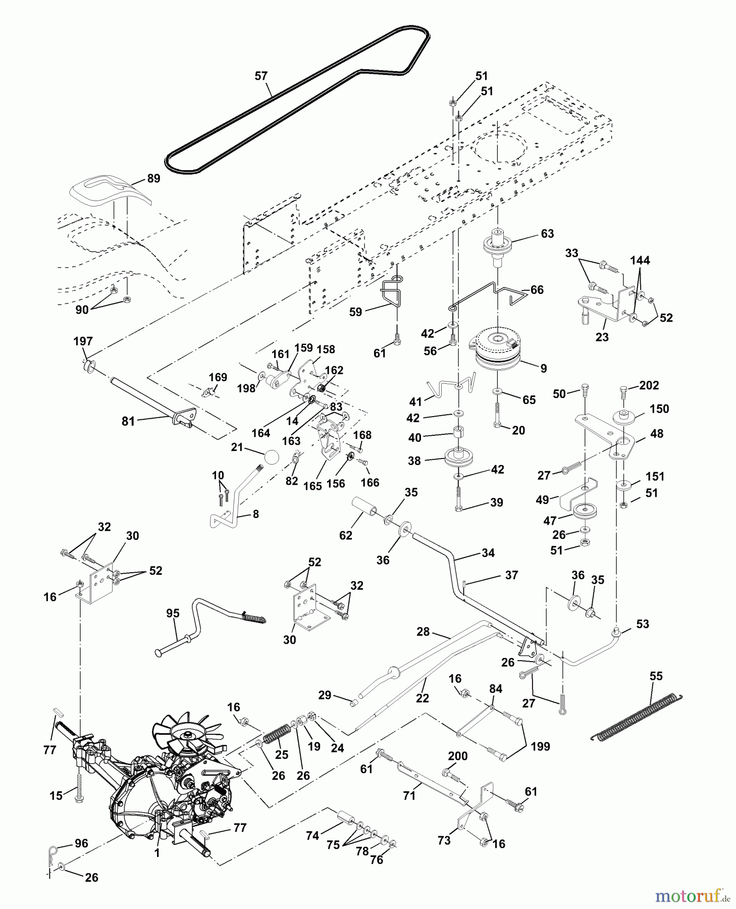 Husqvarna Rasen und Garten Traktoren YTH 150 (954140108A) - Husqvarna Yard Tractor (1999-11 & After) Drive
