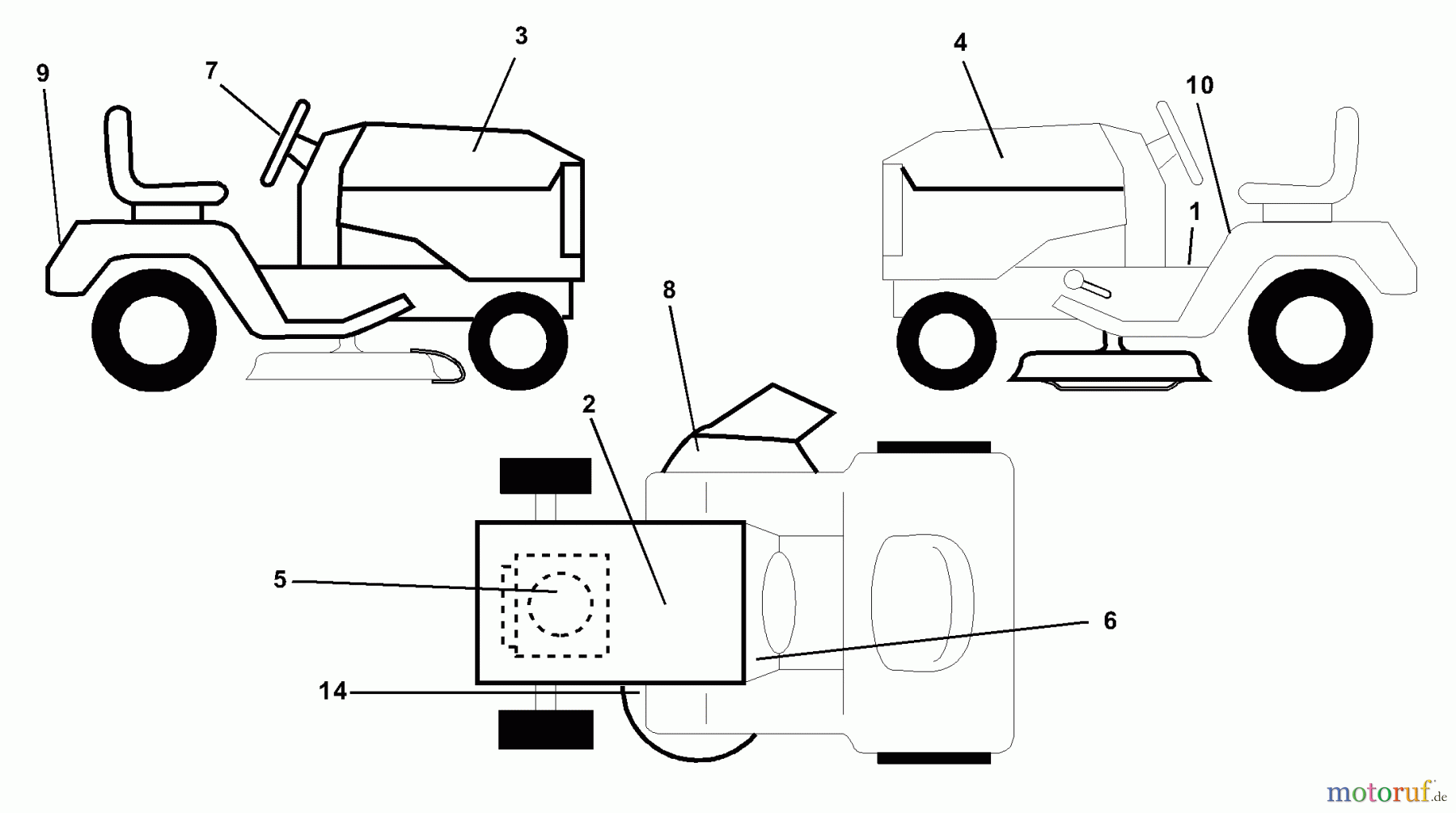 Husqvarna Rasen und Garten Traktoren YTH 150 (954140108B) - Husqvarna Yard Tractor (1999-11 & After) Decals