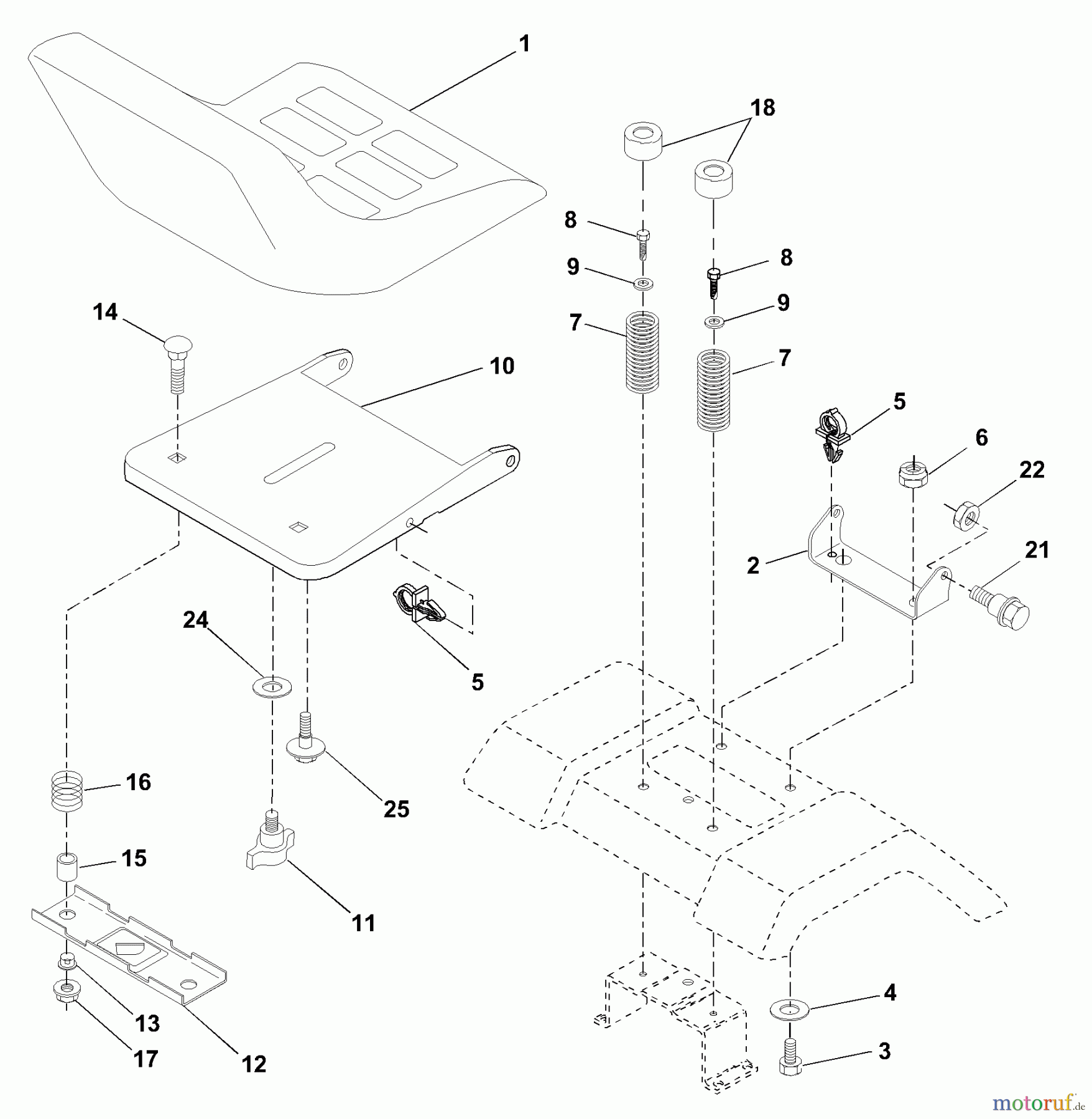 Husqvarna Rasen und Garten Traktoren YTH 150 (954140108B) - Husqvarna Yard Tractor (1999-11 & After) Seat Assembly