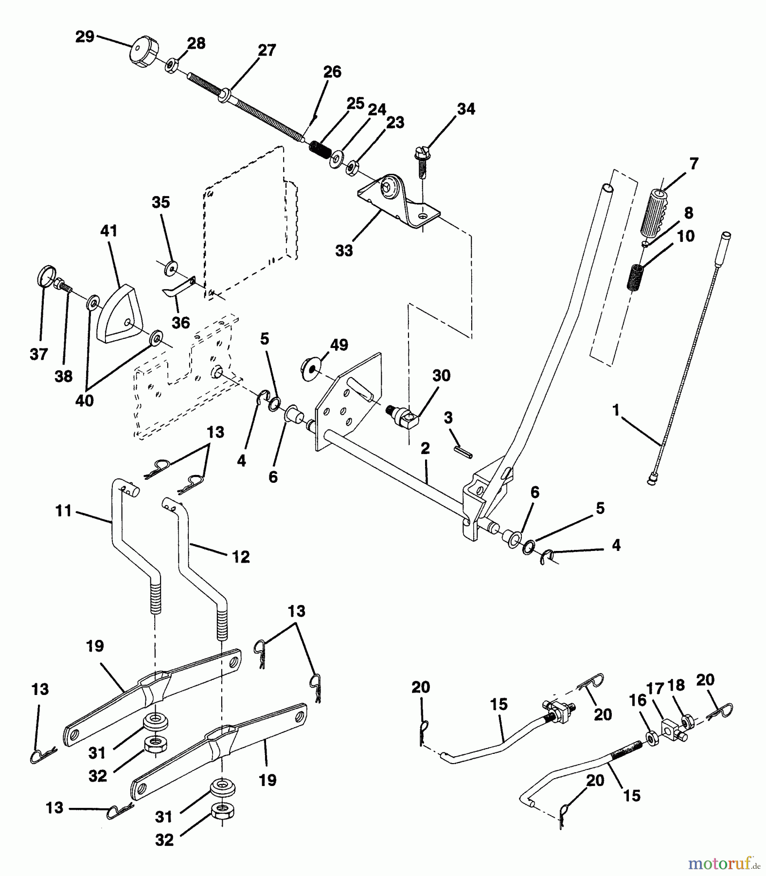 Husqvarna Rasen und Garten Traktoren YTH 150 (954880011) (HCYTH150B) - Husqvarna Yard Tractor (1996-01 & After) Mower Lift