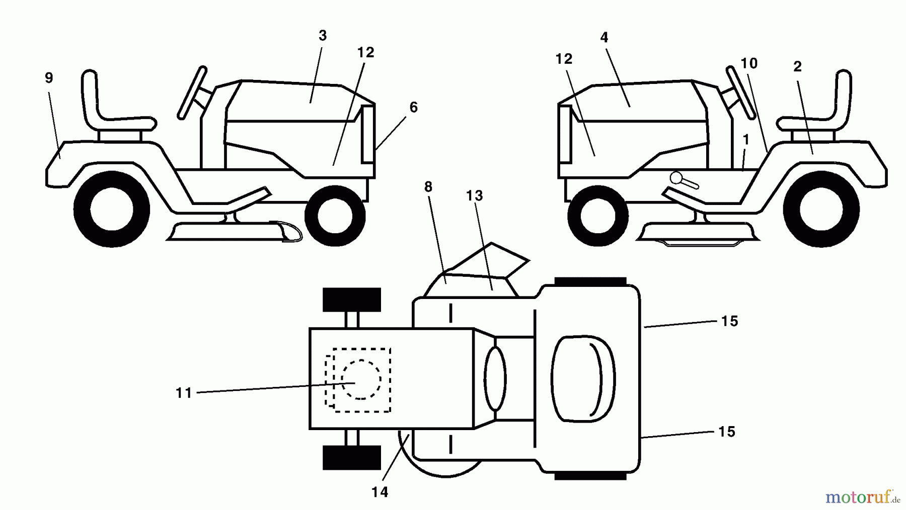 Husqvarna Rasen und Garten Traktoren YTH 1542 (954568526) (YTHK1542A) - Husqvarna Yard Tractor (2002-01 to 2002-01) Decals
