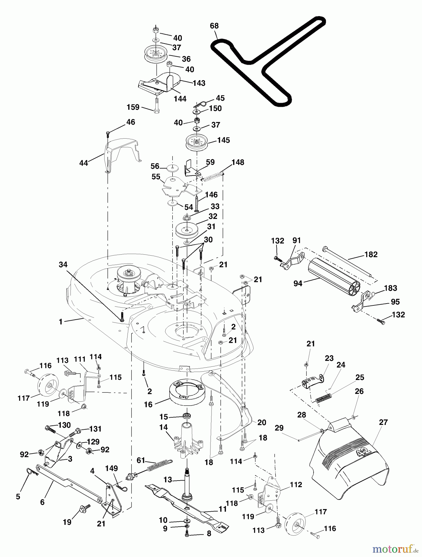 Husqvarna Rasen und Garten Traktoren YTH 1542 (954568526) (YTHK1542B) - Husqvarna Yard Tractor (2002-02 & After) Mower Deck
