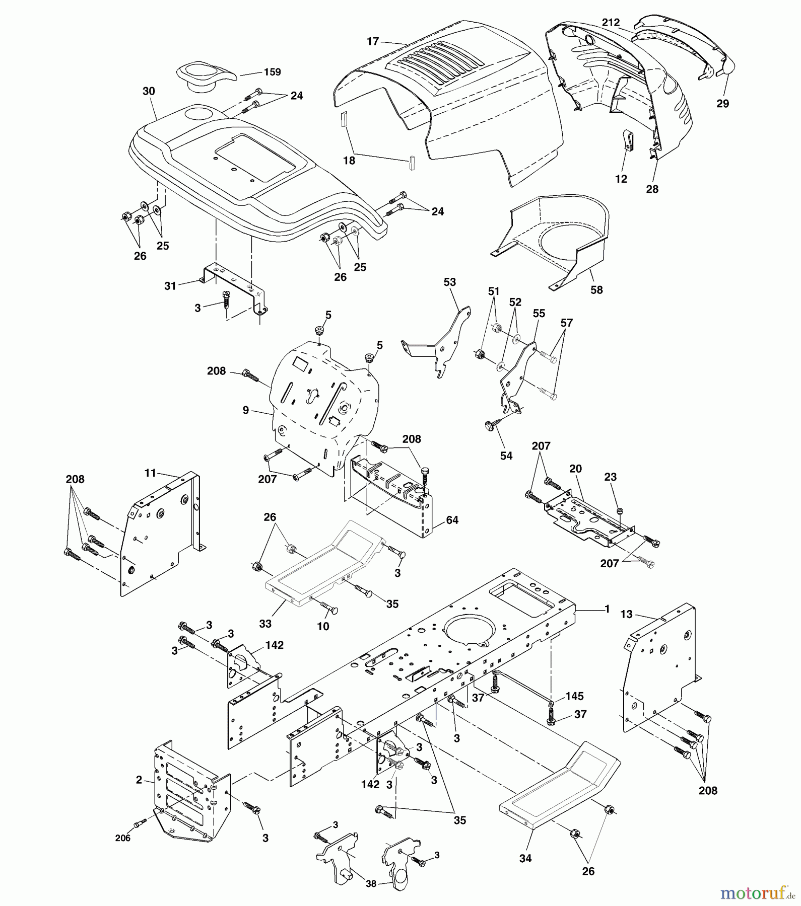 Husqvarna Rasen und Garten Traktoren YTH 1542A (954567048) - Husqvarna Yard Tractor (2000-11 & After) Chassis And Enclosures