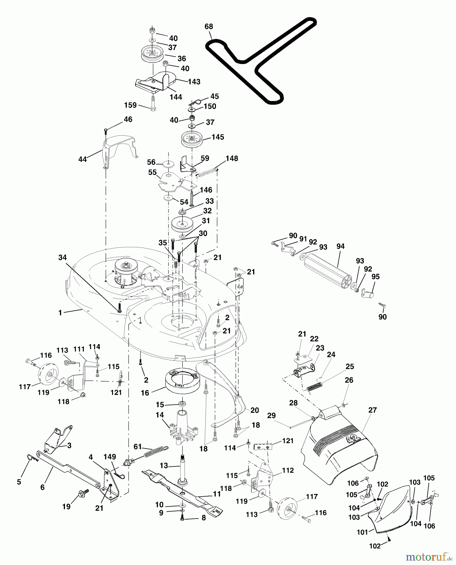 Husqvarna Rasen und Garten Traktoren YTH 1542A (954567048) - Husqvarna Yard Tractor (2000-11 & After) Mower Deck