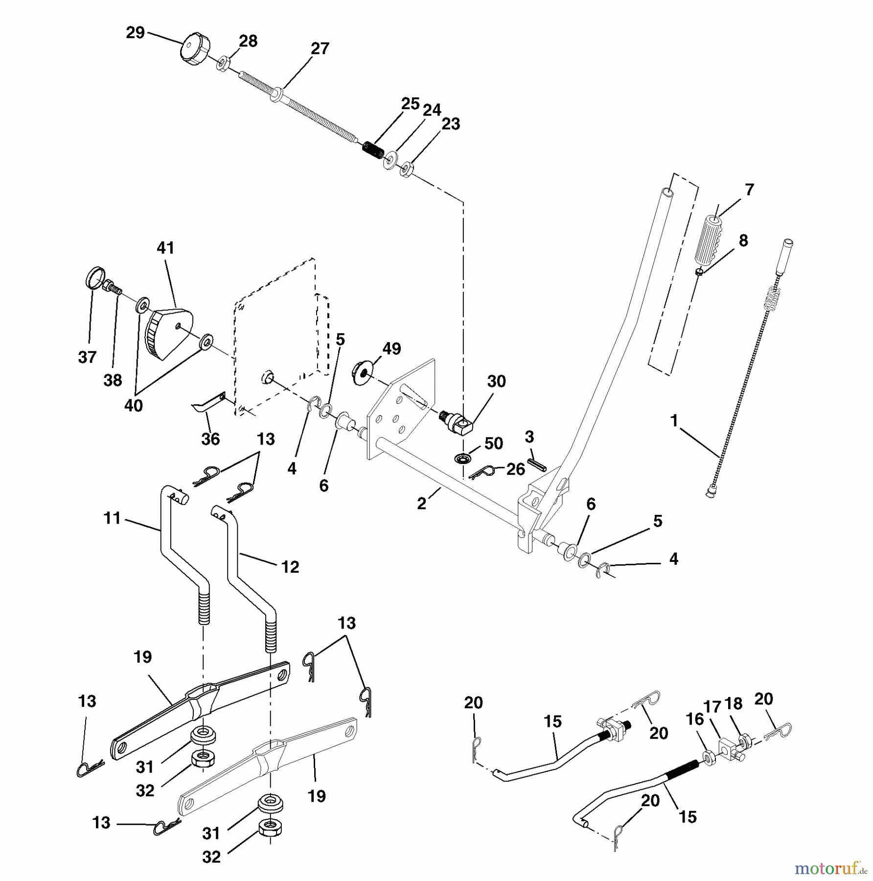 Husqvarna Rasen und Garten Traktoren YTH 1542A (954567048) - Husqvarna Yard Tractor (2000-11 & After) Mower Lift