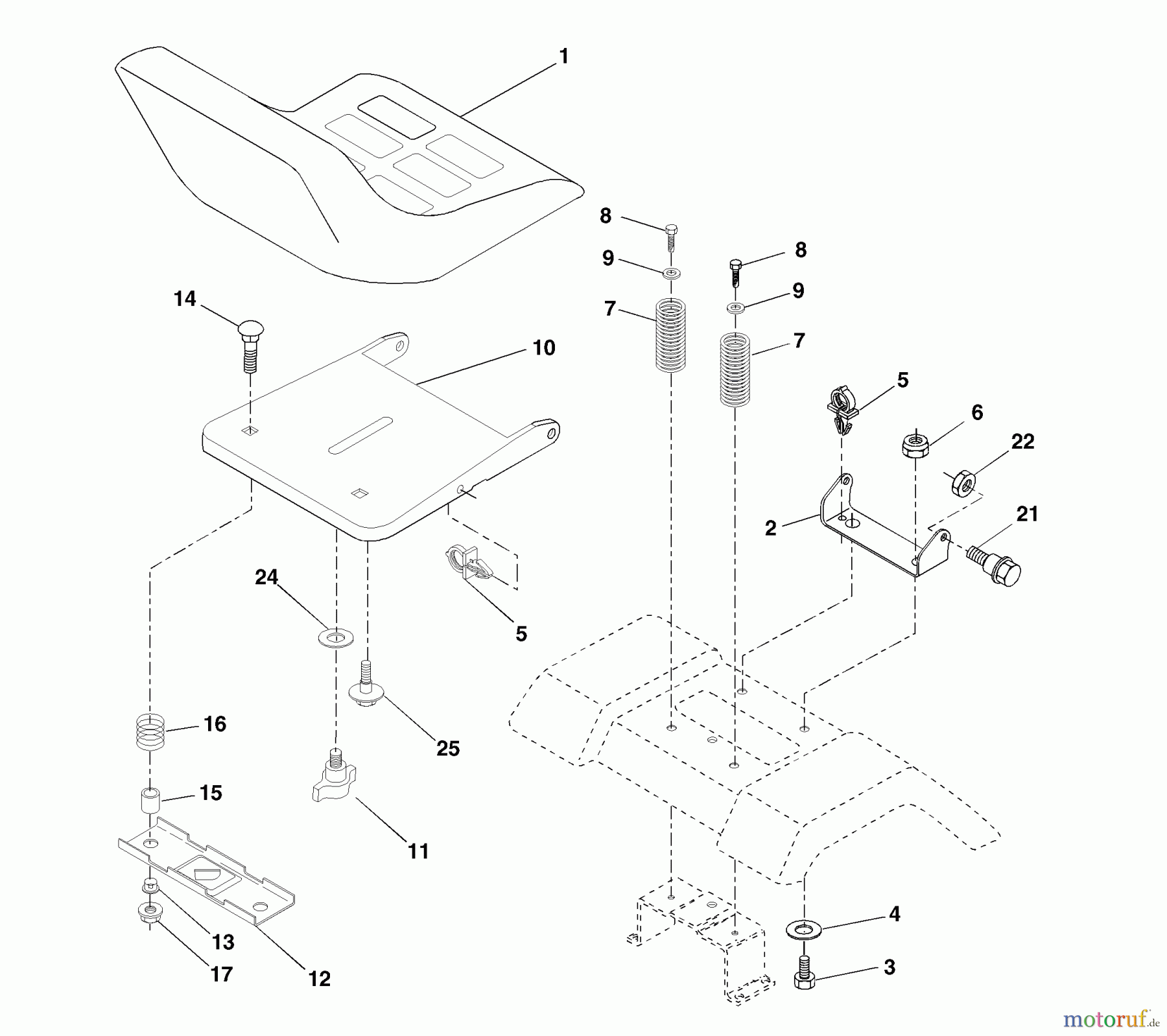 Husqvarna Rasen und Garten Traktoren YTH 1542A (954567048) - Husqvarna Yard Tractor (2000-11 & After) Seat Assembly