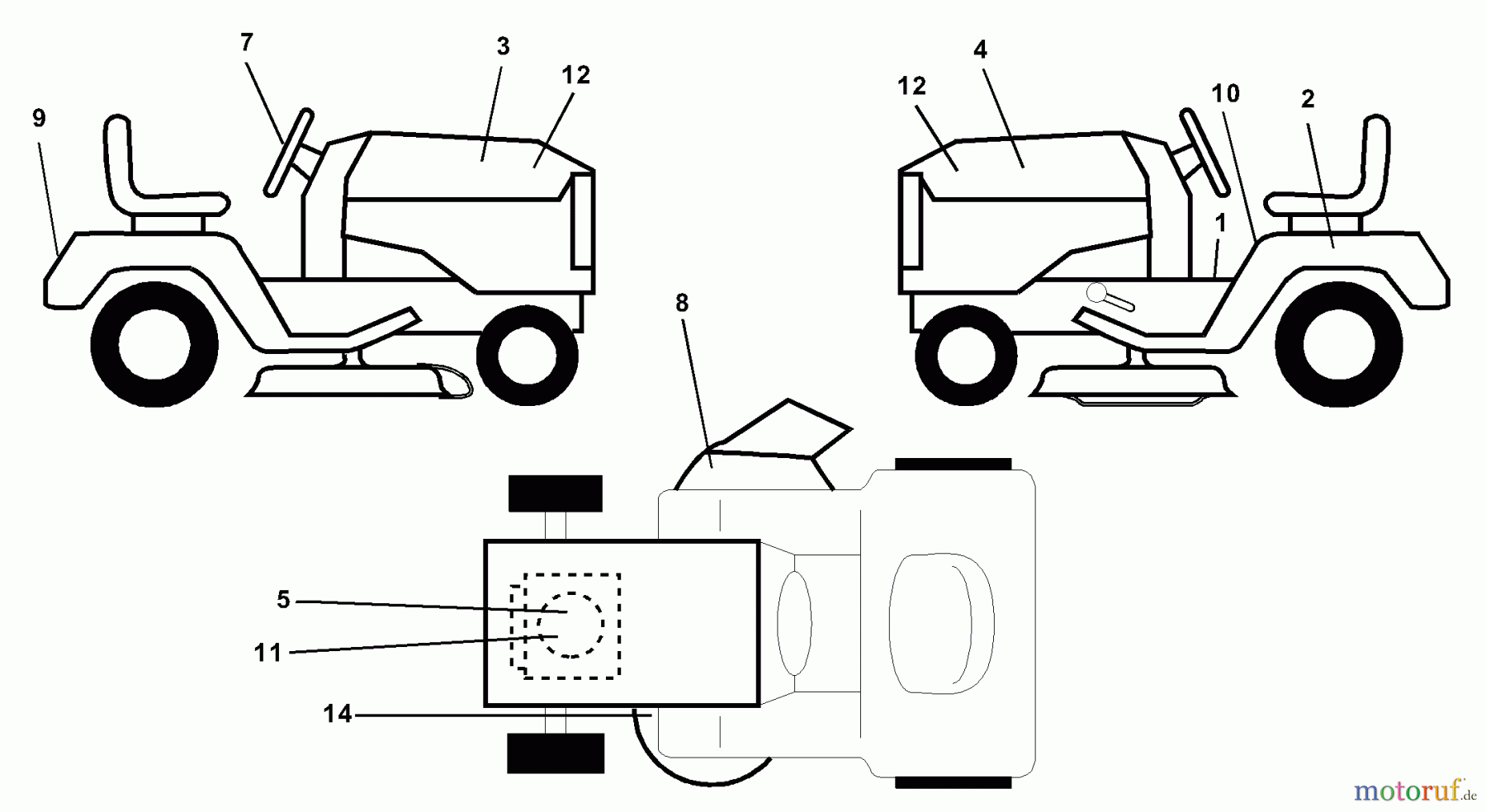  Husqvarna Rasen und Garten Traktoren YTH 1542B (954567048) - Husqvarna Yard Tractor (2001-01 & After) Decals