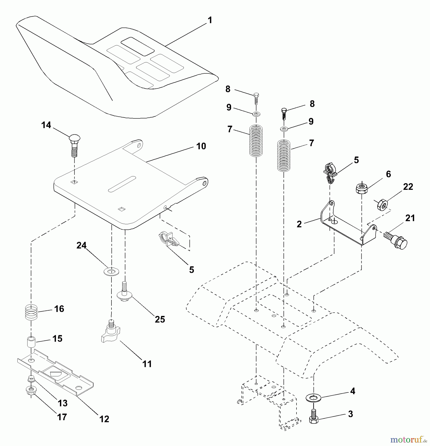 Husqvarna Rasen und Garten Traktoren YTH 1542B (954567048) - Husqvarna Yard Tractor (2001-01 & After) Seat Assembly