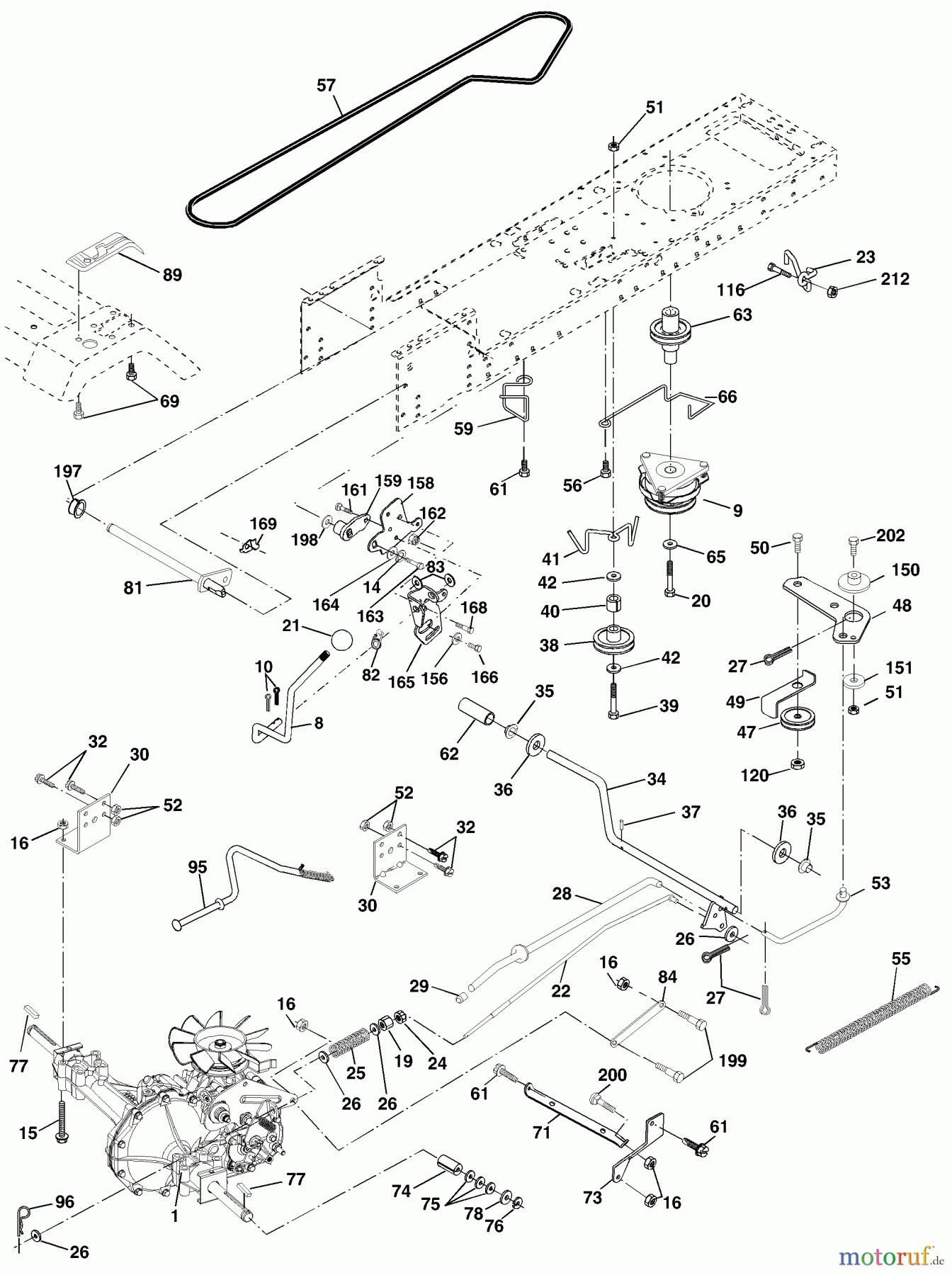 Husqvarna Rasen und Garten Traktoren YTH 1542C (954567048) - Husqvarna Yard Tractor (2001-04 & After) Drive