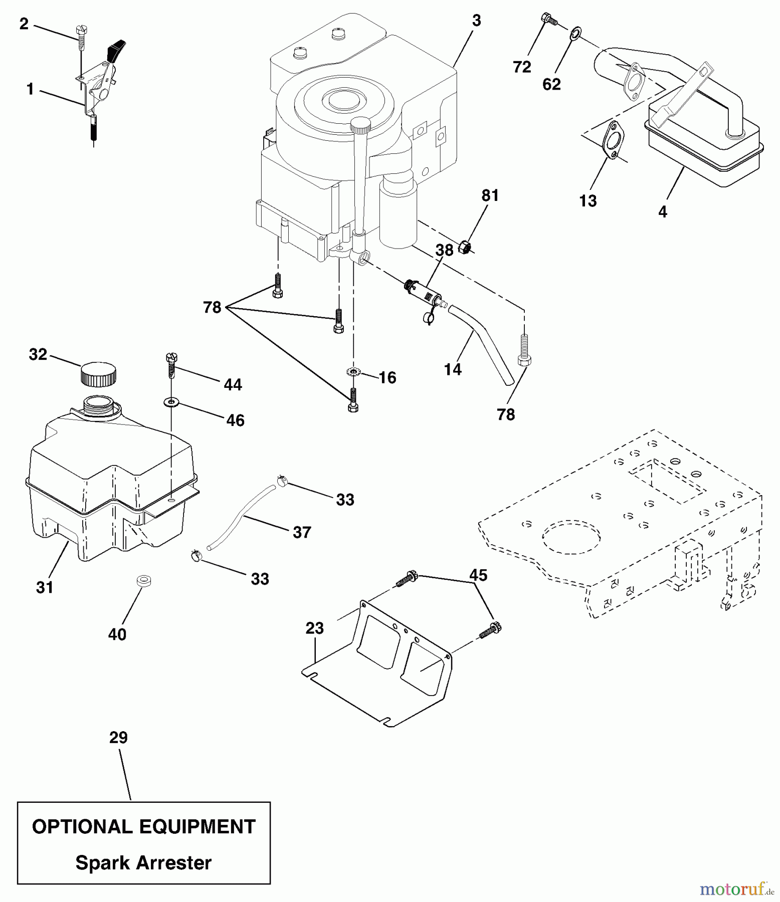 Husqvarna Rasen und Garten Traktoren YTH 1542C (954567048) - Husqvarna Yard Tractor (2001-04 & After) Engine
