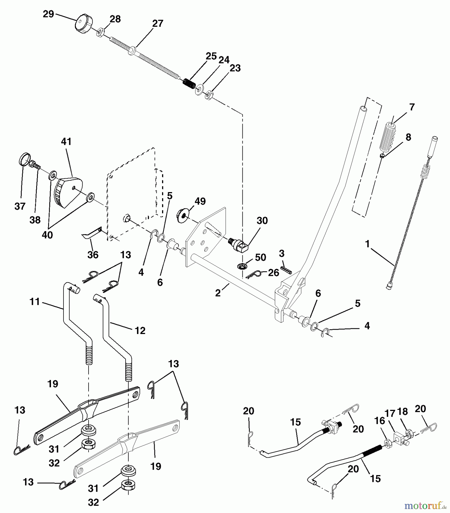 Husqvarna Rasen und Garten Traktoren YTH 1542C (954567048) - Husqvarna Yard Tractor (2001-04 & After) Mower Lift