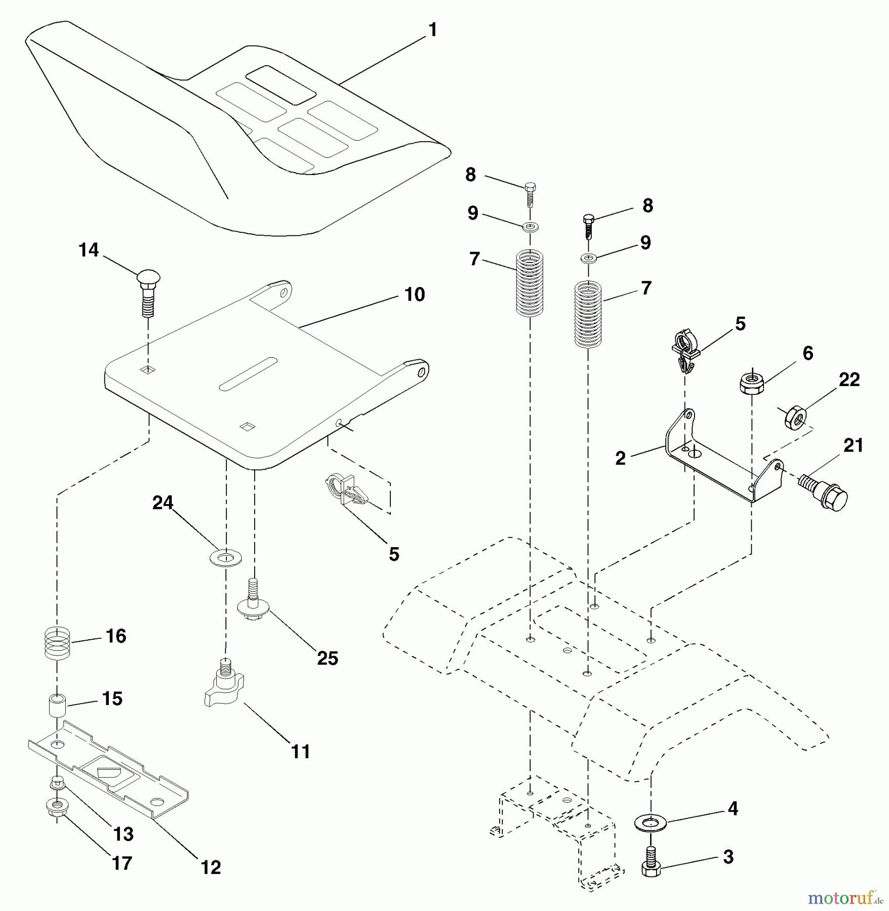 Husqvarna Rasen und Garten Traktoren YTH 1542C (954567048) - Husqvarna Yard Tractor (2001-04 & After) Seat Assembly