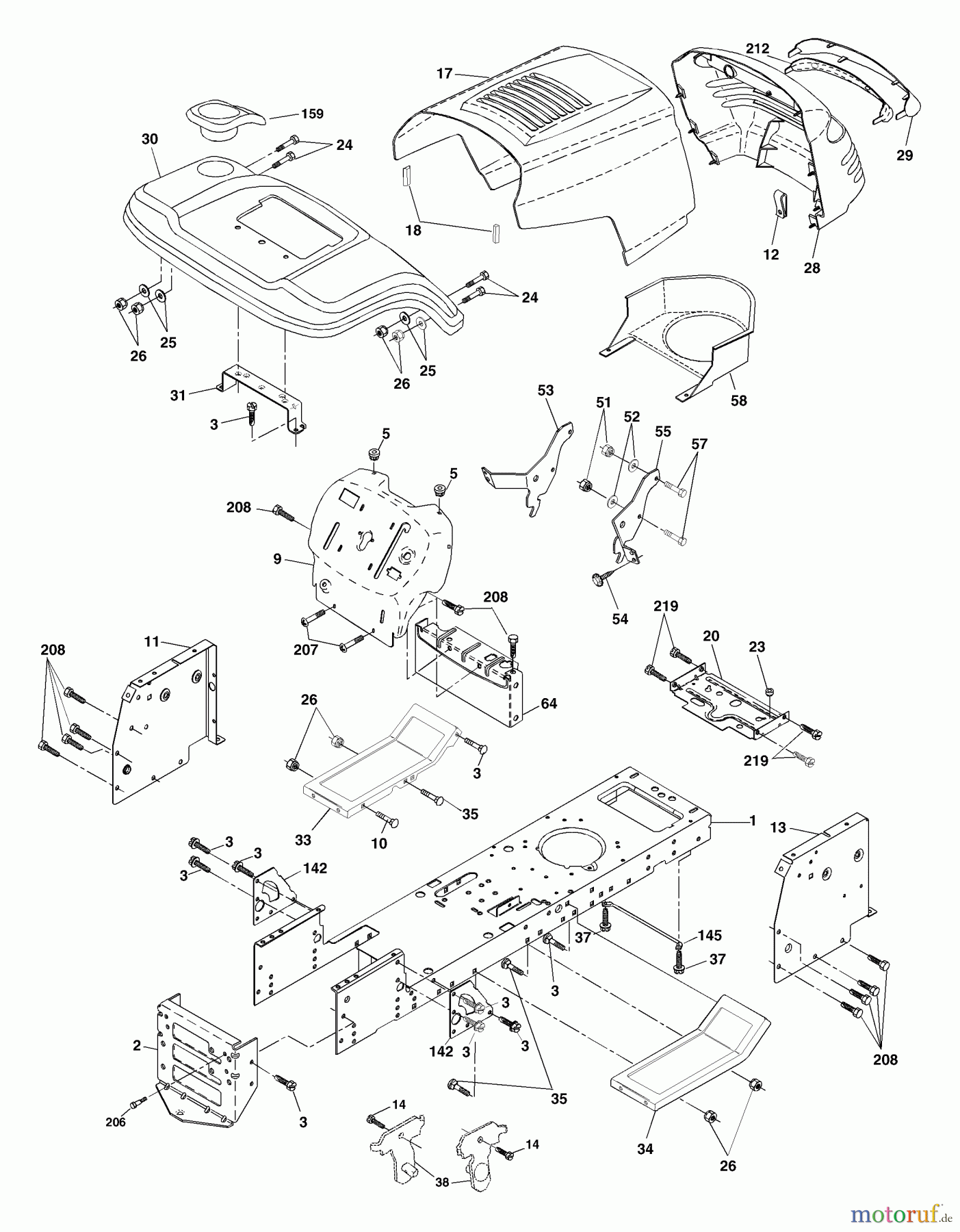 Husqvarna Rasen und Garten Traktoren YTH 1542E (954567048) - Husqvarna Yard Tractor (2001-12 & After) Chassis And Enclosures