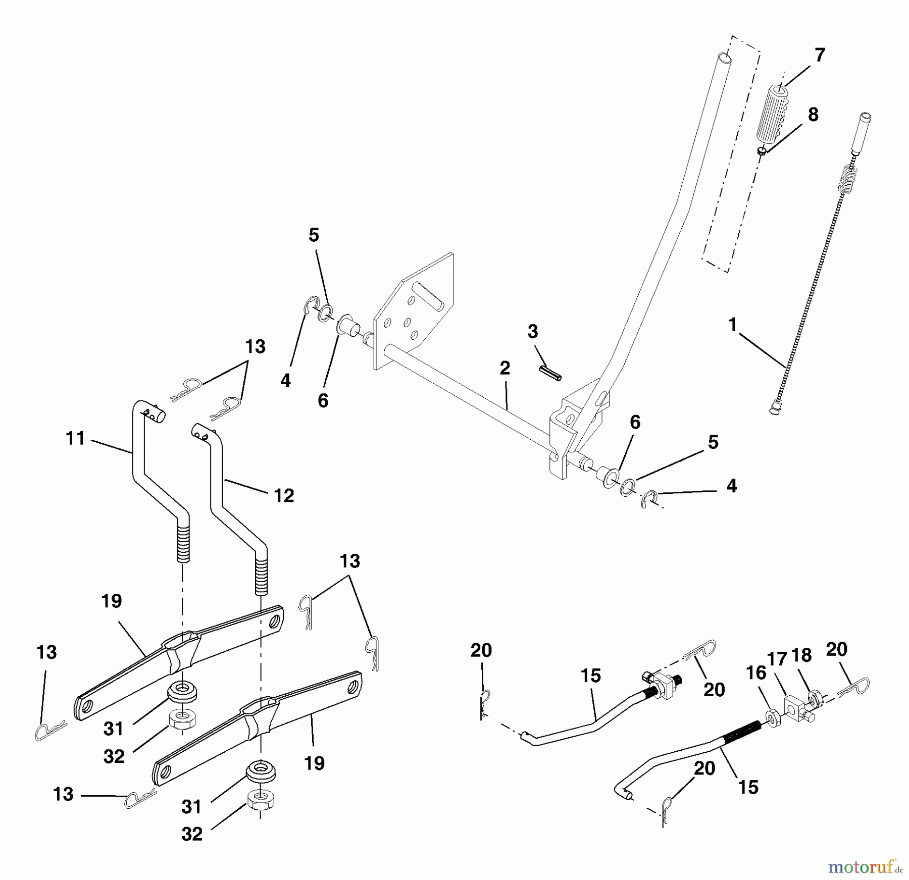Husqvarna Rasen und Garten Traktoren YTH 1542D (954567048) - Husqvarna Yard Tractor (2001-11 & After) Mower Lift