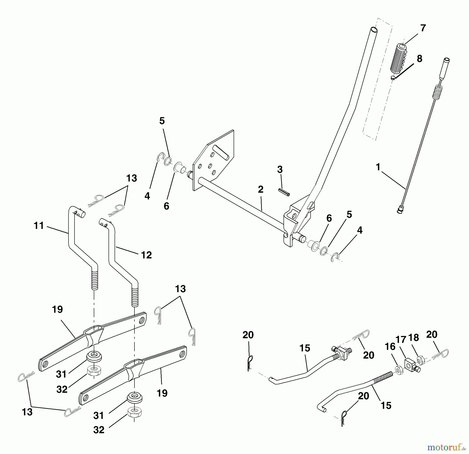 Husqvarna Rasen und Garten Traktoren YTH 1542XP (96013000100) - Husqvarna Yard Tractor (2005-01 & After) Mower Lift