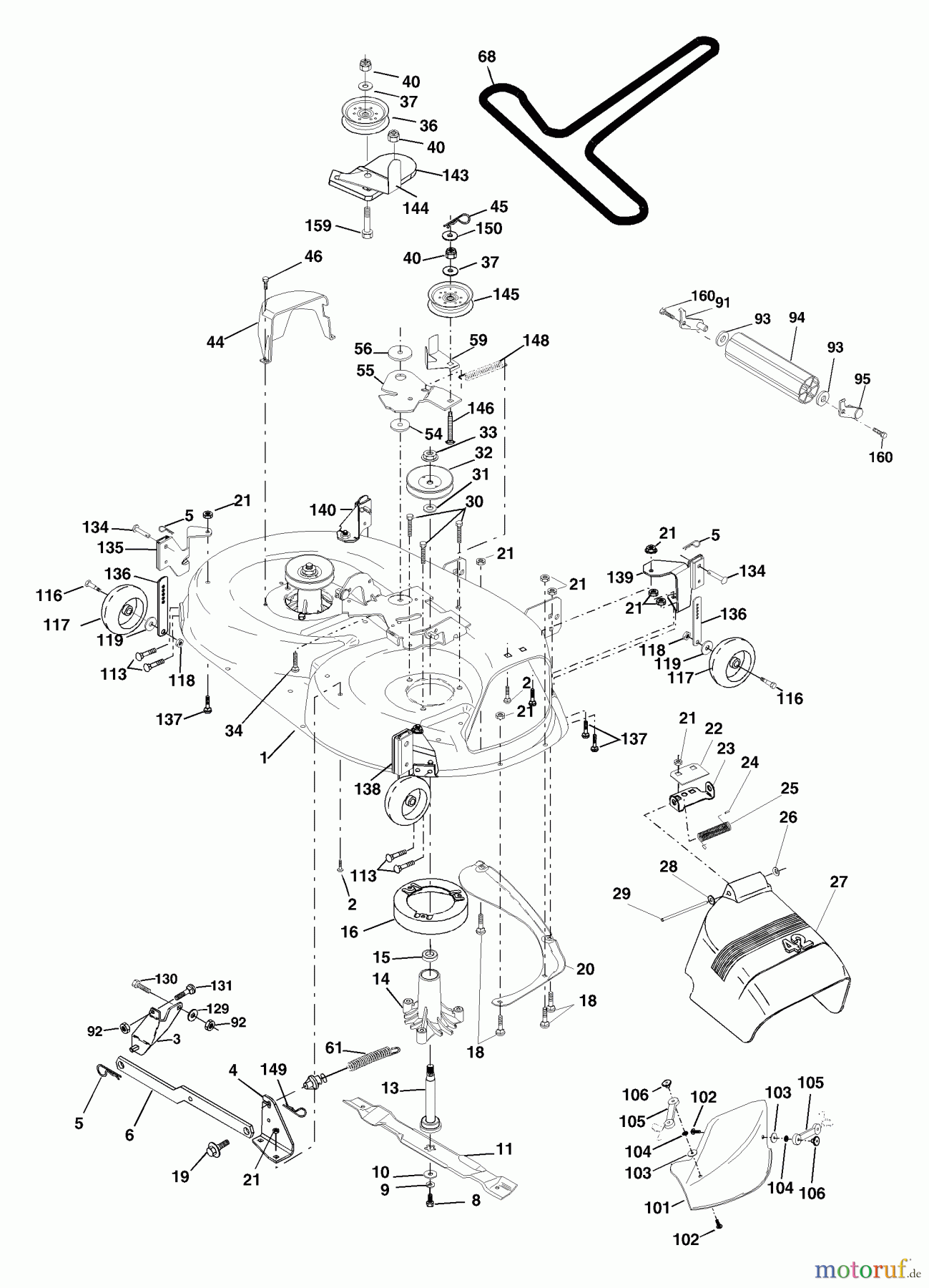 Husqvarna Rasen und Garten Traktoren YTH 1542XPC (954567253) - Husqvarna Yard Tractor (2001-12 & After) Mower Deck