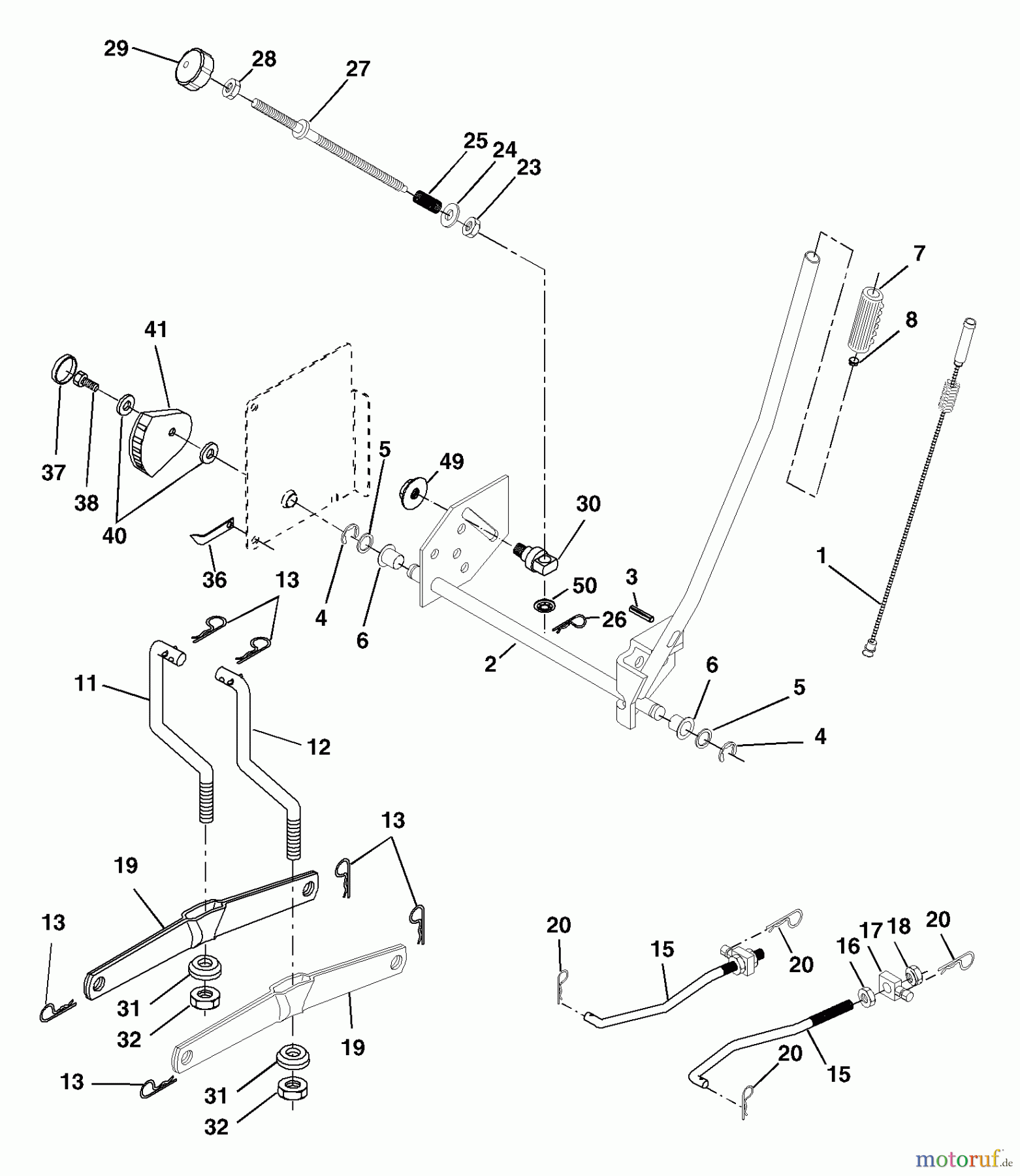Husqvarna Rasen und Garten Traktoren YTH 1542XPB (954567253) - Husqvarna Yard Tractor (2001-11 & After) Mower Lift