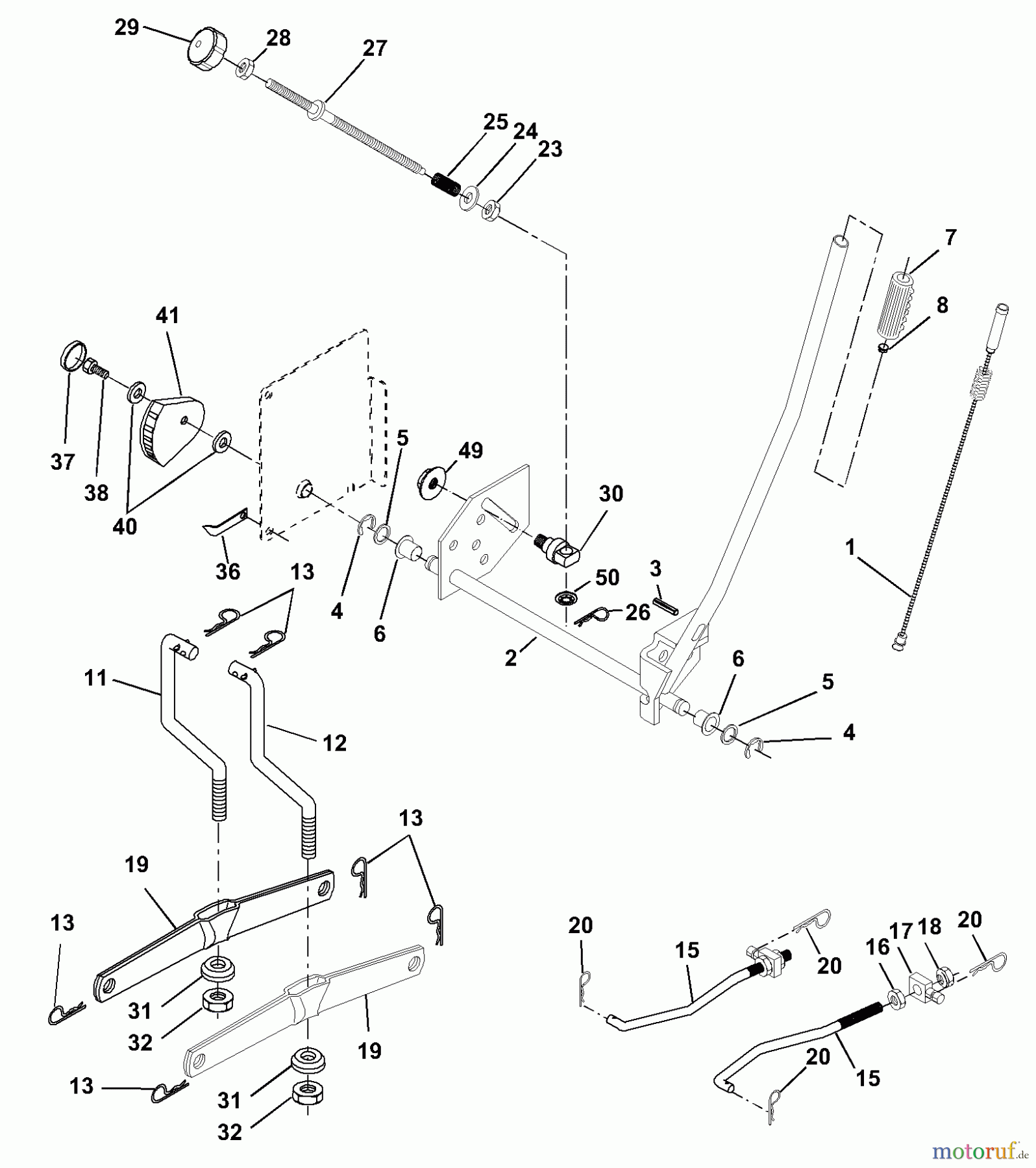 Husqvarna Rasen und Garten Traktoren YTH 1542XPD (954567253) - Husqvarna Yard Tractor (2001-12 & After) Mower Lift
