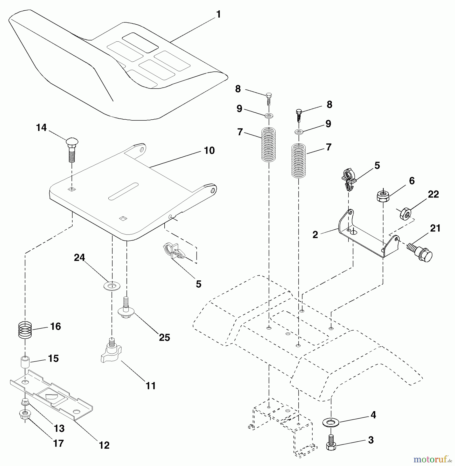  Husqvarna Rasen und Garten Traktoren YTH 1542XPE (954567253) - Husqvarna Yard Tractor (2002-02 & After) Seat Assembly