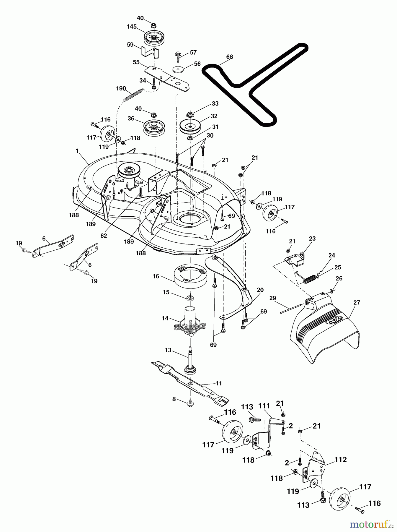 Husqvarna Rasen und Garten Traktoren YTH 1542XPT (96043000601) - Husqvarna Yard Tractor (2006-06 & After) Mower Deck