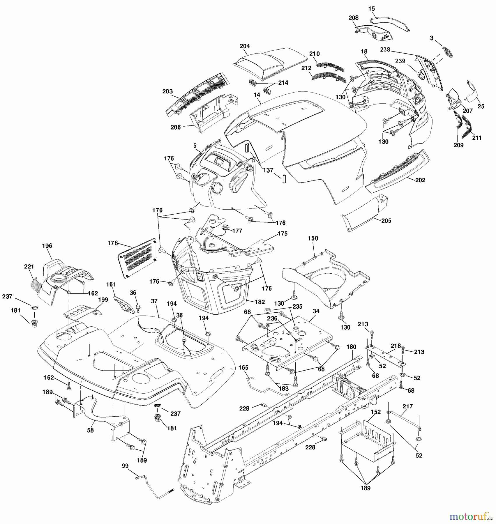 Husqvarna Rasen und Garten Traktoren YTH 1542XPT (96043000603) - Husqvarna Yard Tractor (2008-01 & After) Chassis