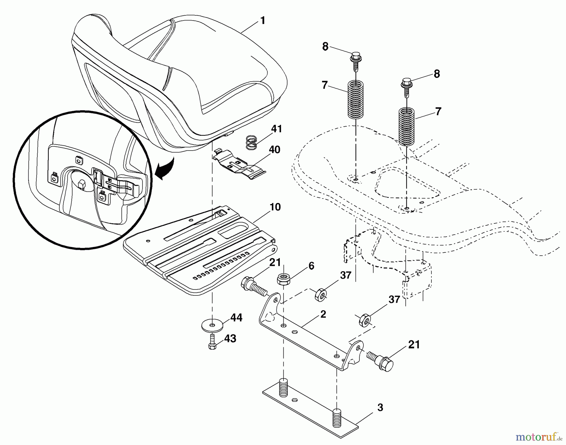 Husqvarna Rasen und Garten Traktoren YTH 1542XPT (96043000603) - Husqvarna Yard Tractor (2008-01 & After) Seat Assembly