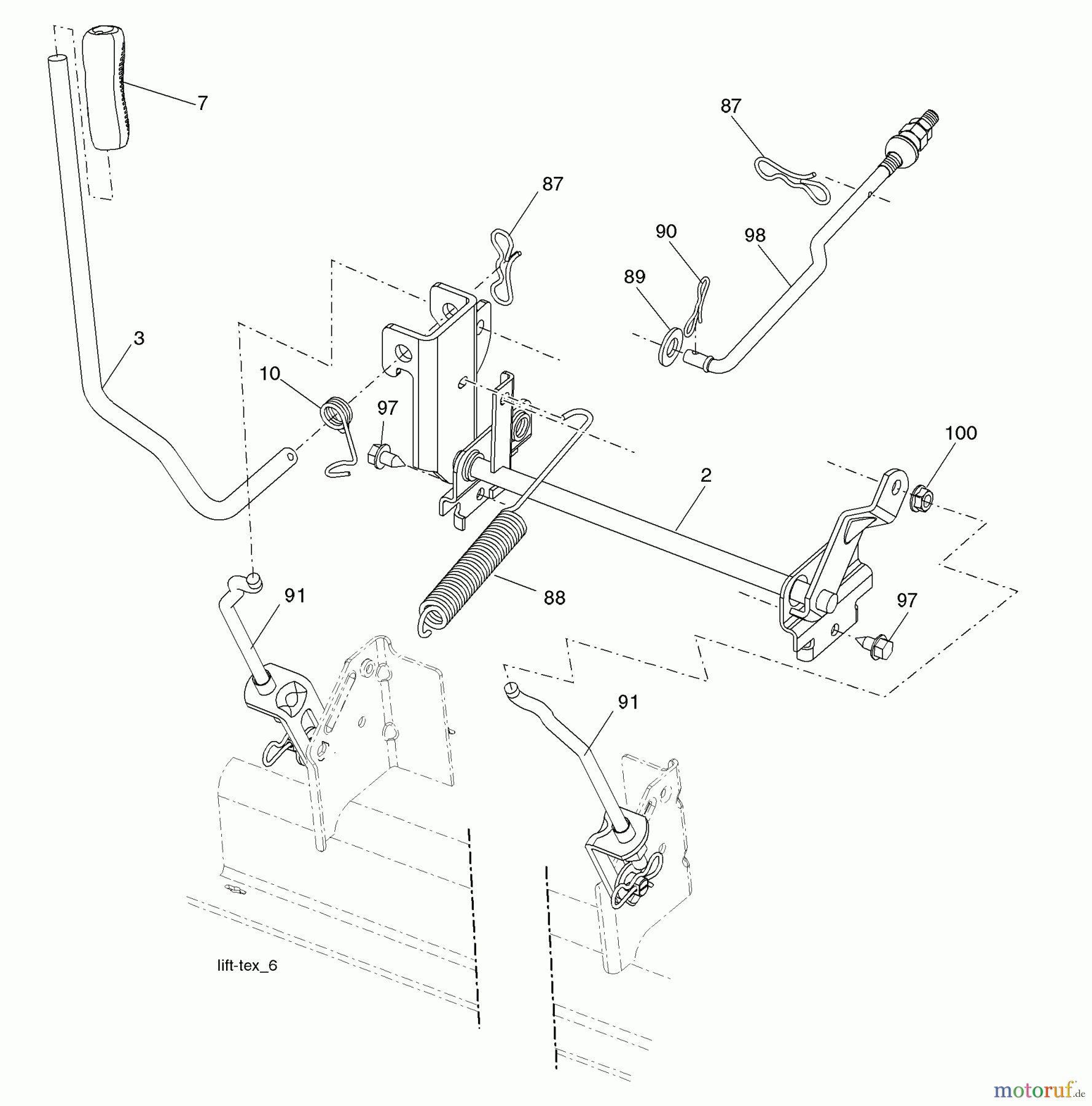 Husqvarna Rasen und Garten Traktoren YTH 1542XPT (96043005100) - Husqvarna Yard Tractor (2007-12 & After) (California) Mower Lift
