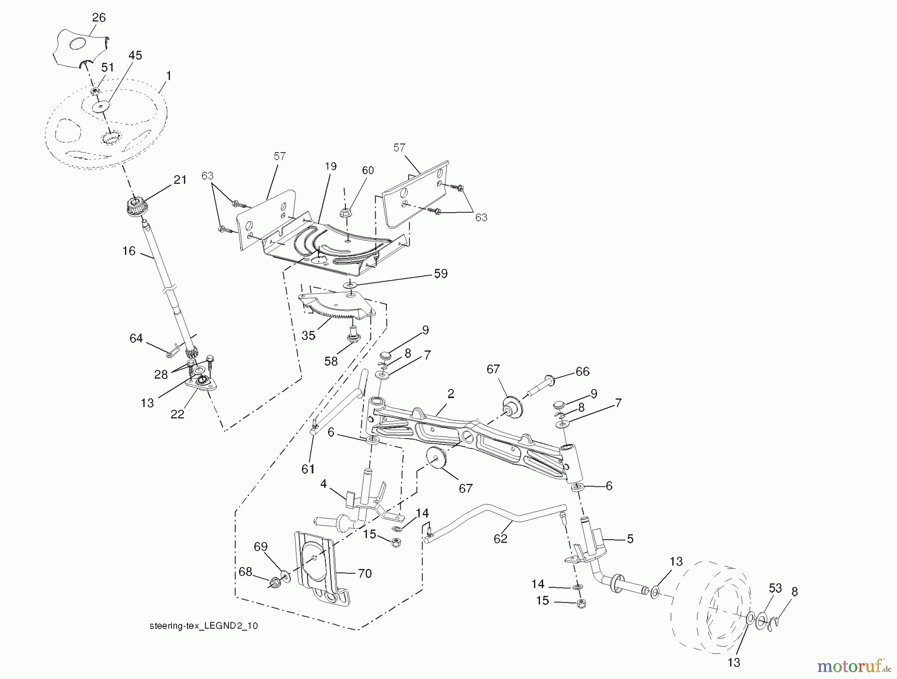 Husqvarna Rasen und Garten Traktoren YTH 1542XPT (96043005100) - Husqvarna Yard Tractor (2007-12 & After) (California) Steering Assembly