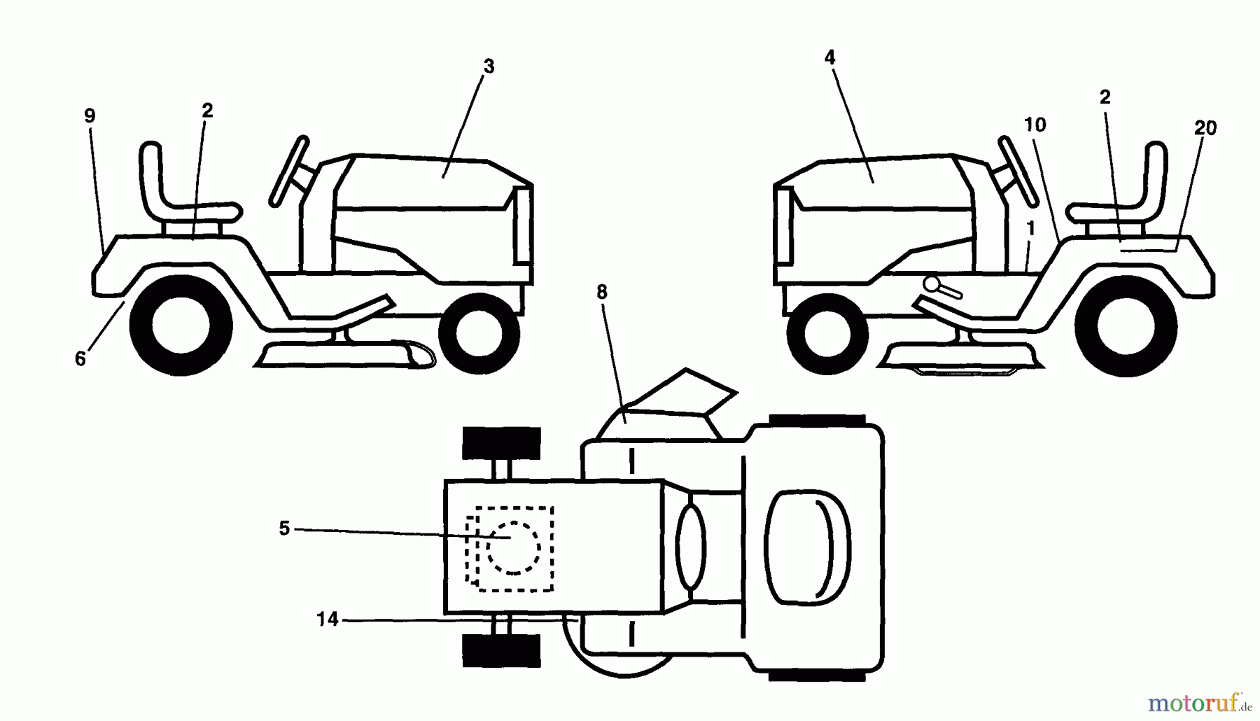 Husqvarna Rasen und Garten Traktoren YTH 160 (954140008A) - Husqvarna Yard Tractor (1997-11 & After) Decals