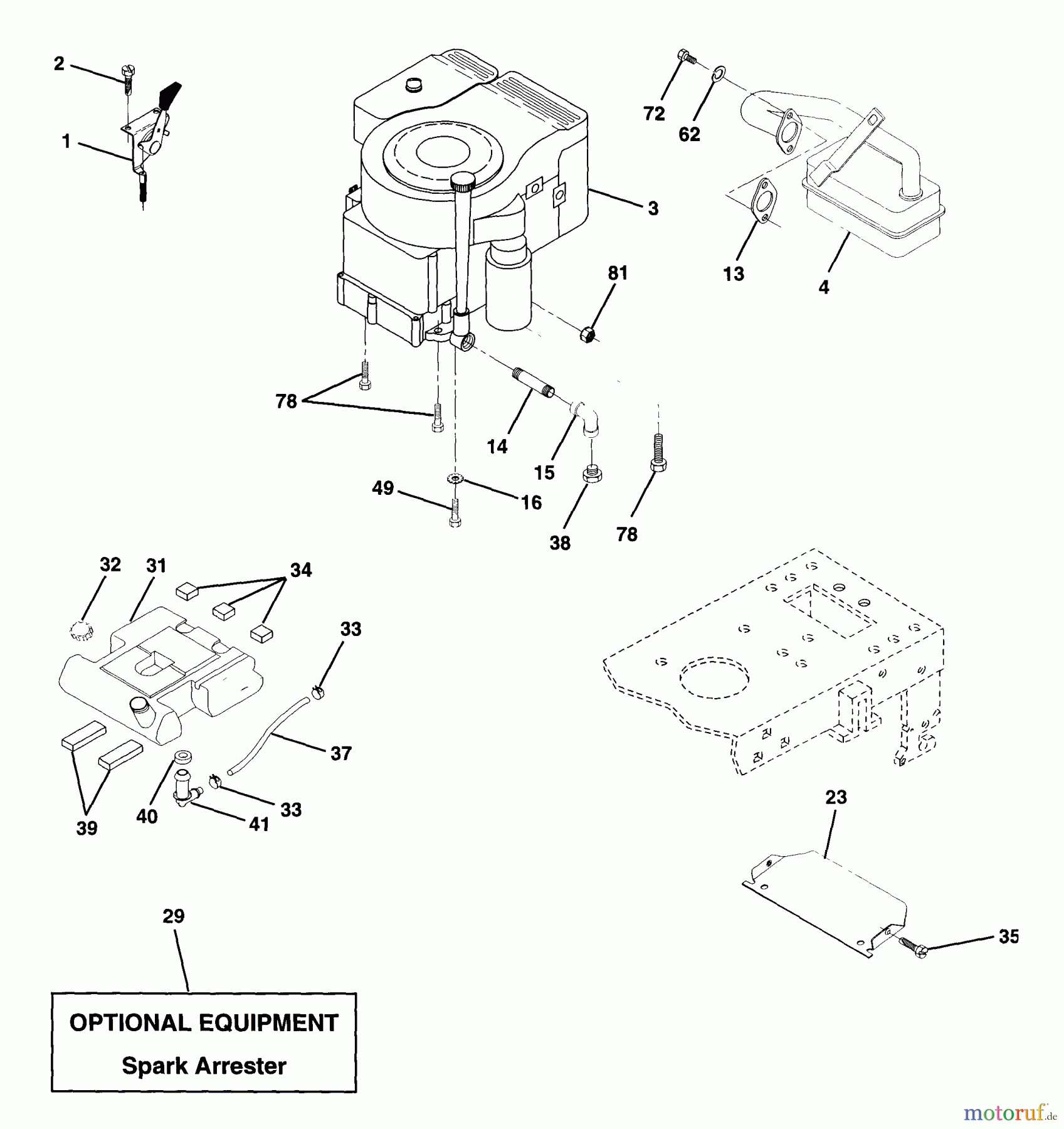 Husqvarna Rasen und Garten Traktoren YTH 160 (954140008A) - Husqvarna Yard Tractor (1997-11 & After) Engine