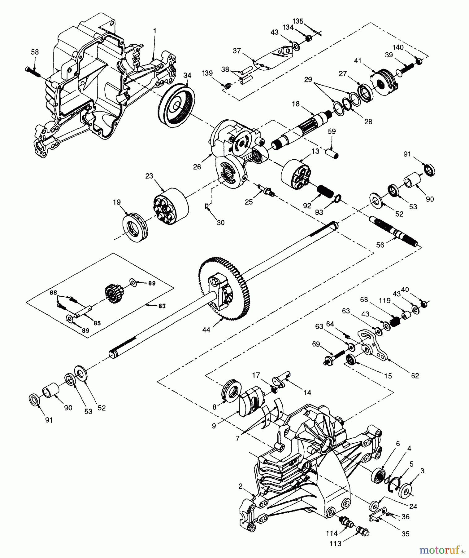 Husqvarna Rasen und Garten Traktoren YTH 160 (954140008A) - Husqvarna Yard Tractor (1997-11 & After) Hydro Gear Transaxle - Model Number 0319-0650