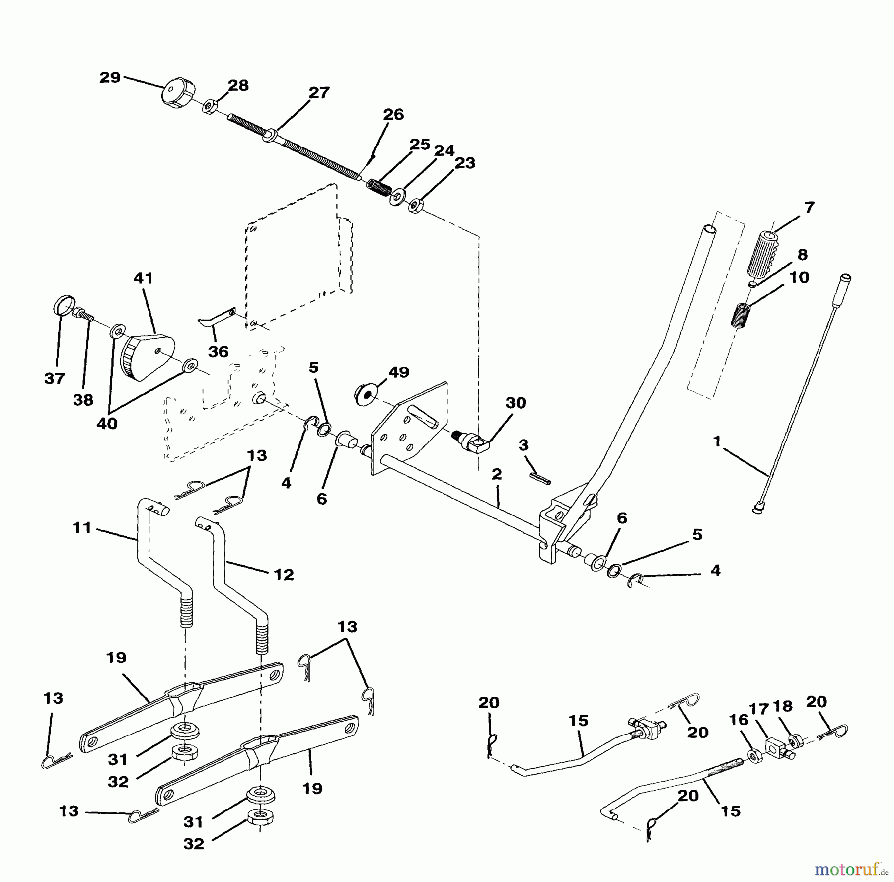 Husqvarna Rasen und Garten Traktoren YTH 160 (954140008A) - Husqvarna Yard Tractor (1997-11 & After) Mower Lift